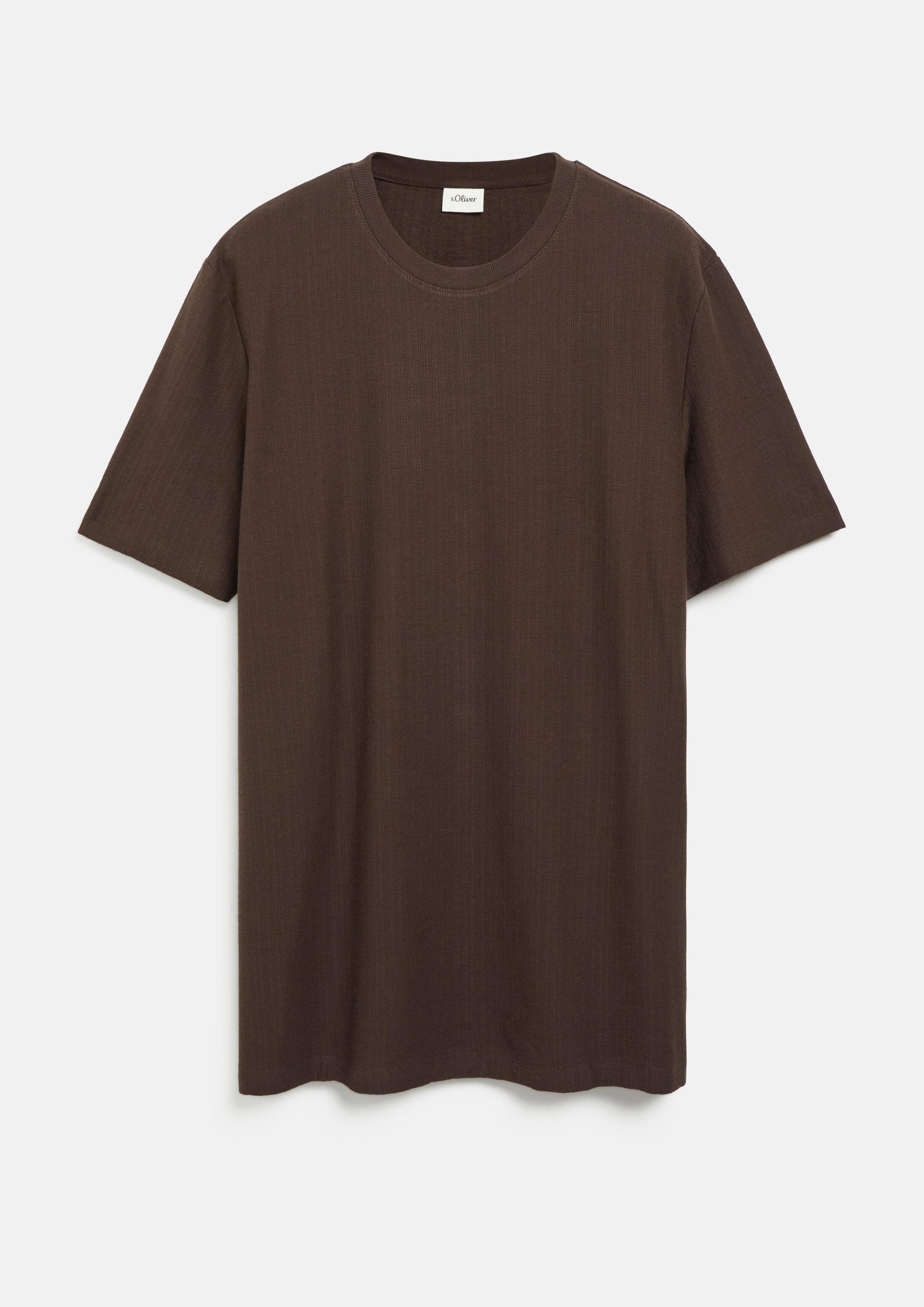 s.Oliver Kurzarmshirt T-Shirt T-Shirt mit Rippstruktur