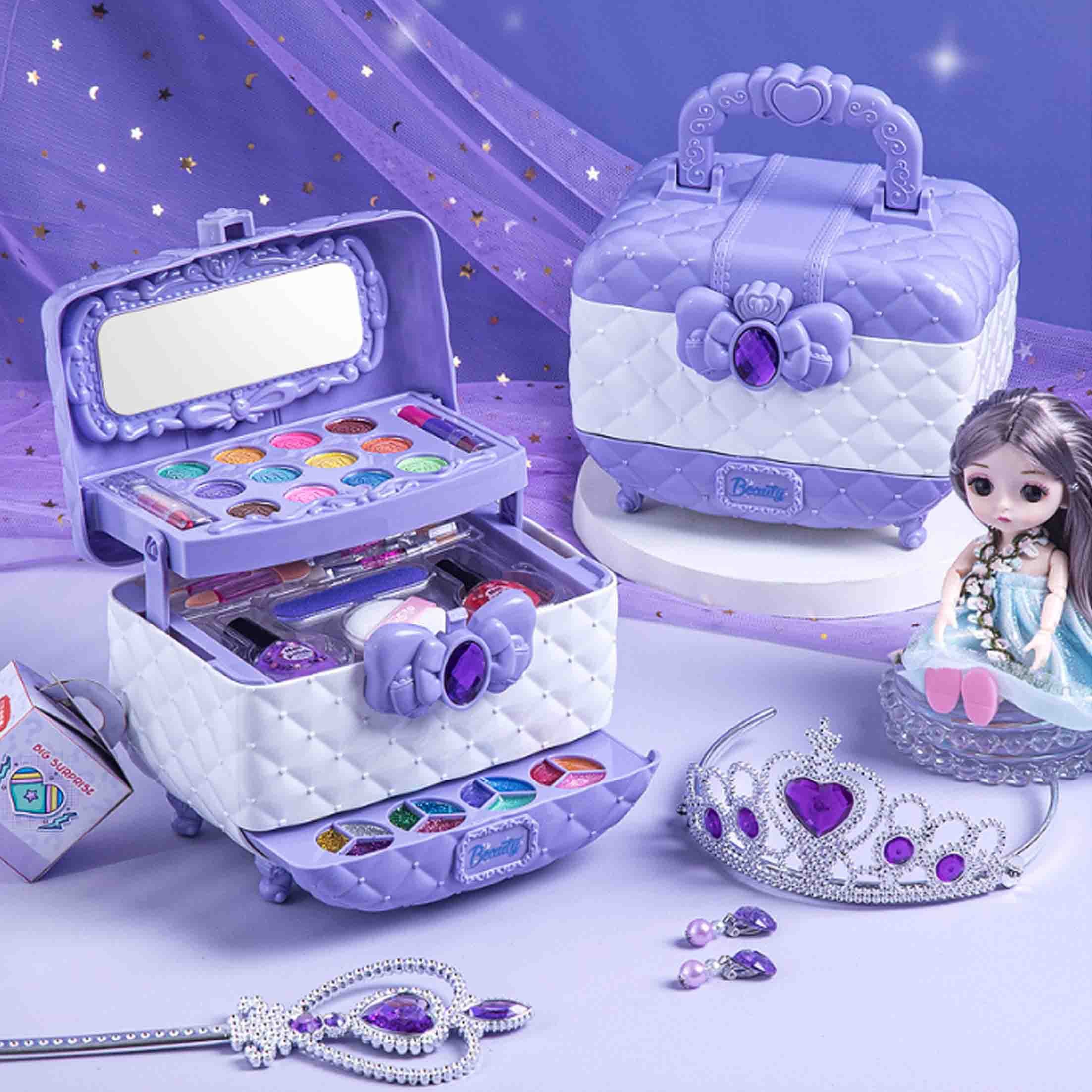 KINSI Kosmetik-Set Prinzessin Schminkkoffer, Mädchen-Spielzeug,Lidschatten-Set, Eine breite Palette von Accessoires, eine breite Palette von Make-up – Bild 4 von 5