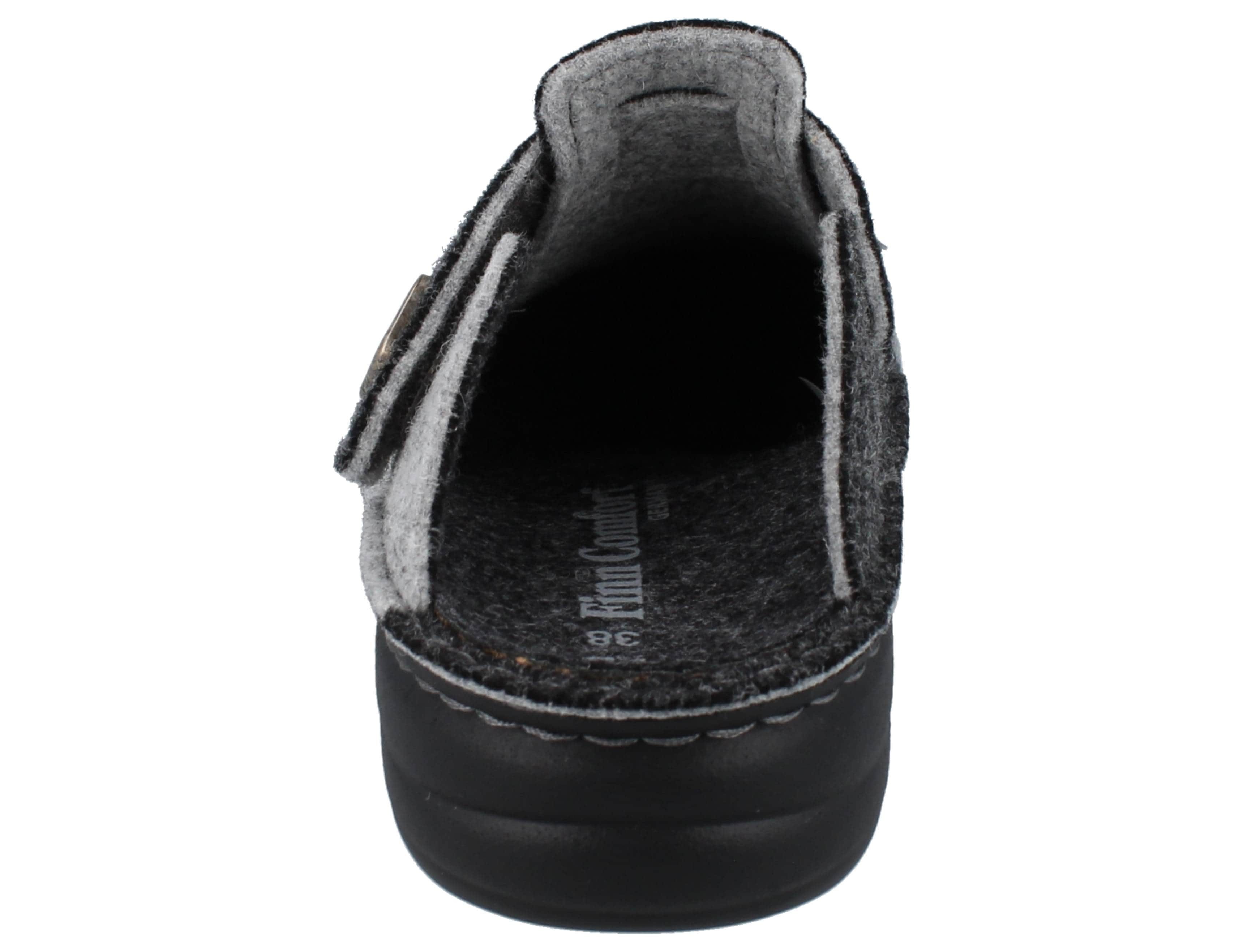 Finn Comfort FINN COMFORT Antholz Damen Clog Hausschuhe grau Filz - Größe: 38 Pantolette Wechselfußbett