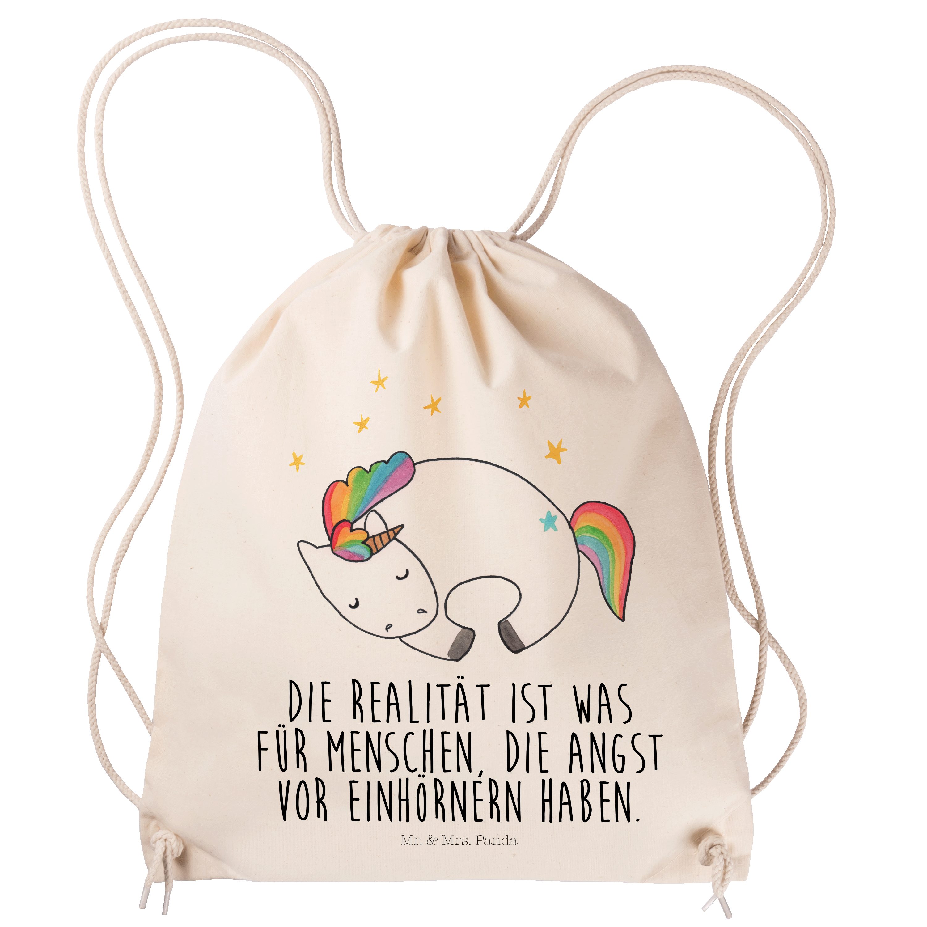 Sporttasche - - Transparent Sportbeutel, & (1-tlg) Geschenk, Einhorn Nacht Mr. Mrs. Einhörner, Panda Beute