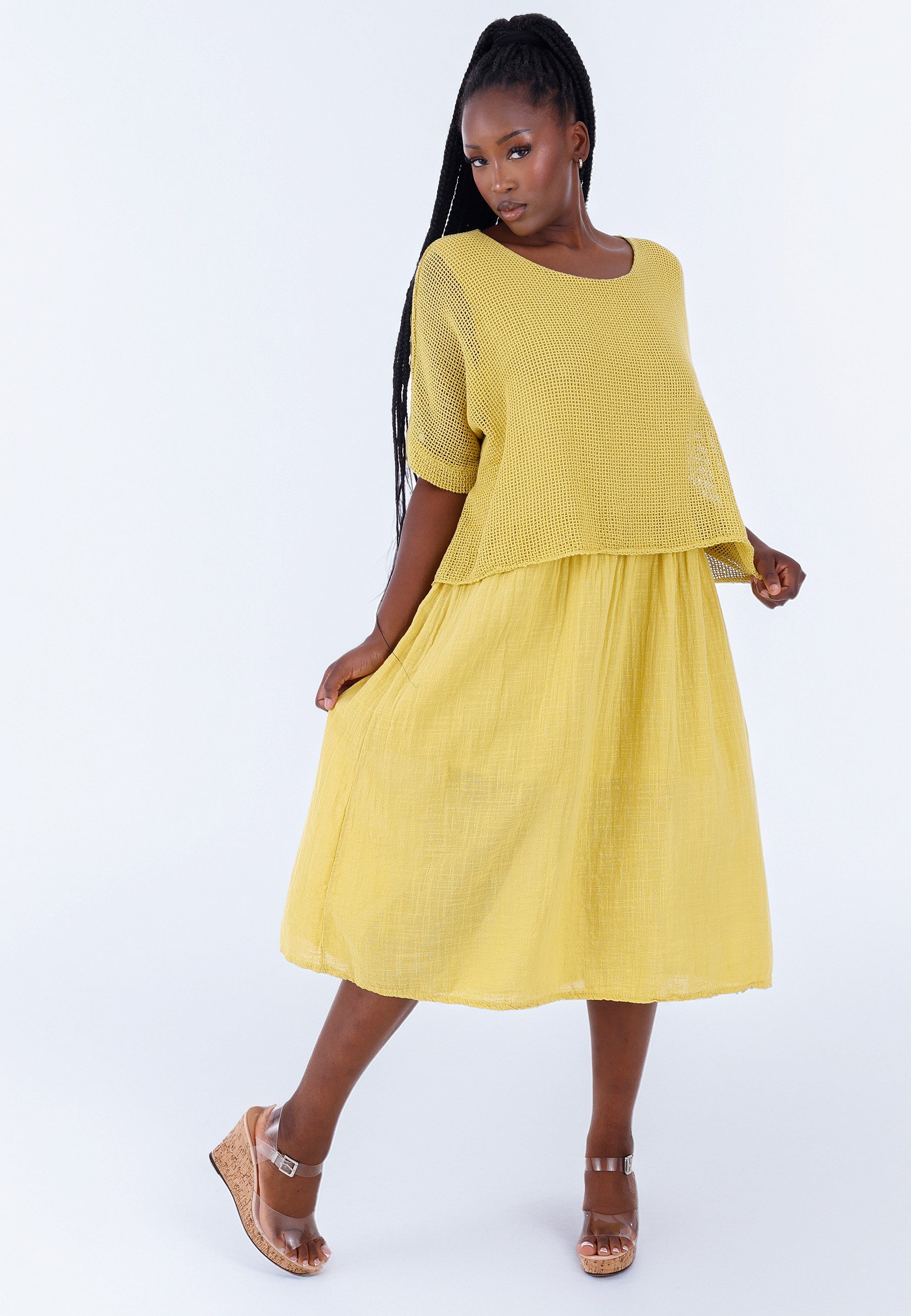 YC Fashion & Style Sommerkleid Lagenlook-Kleid aus Baumwolle im angesagten günstig online kaufen