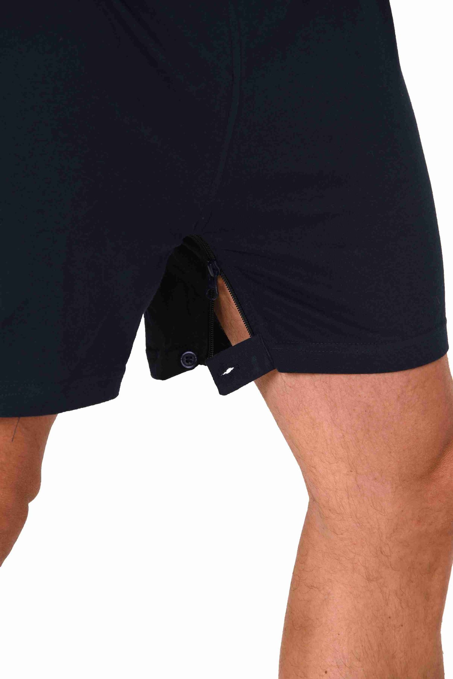 Normann Pyjama Herren Pflegeoverall kurzarm mit Reißverschluss am Rücken und Bein