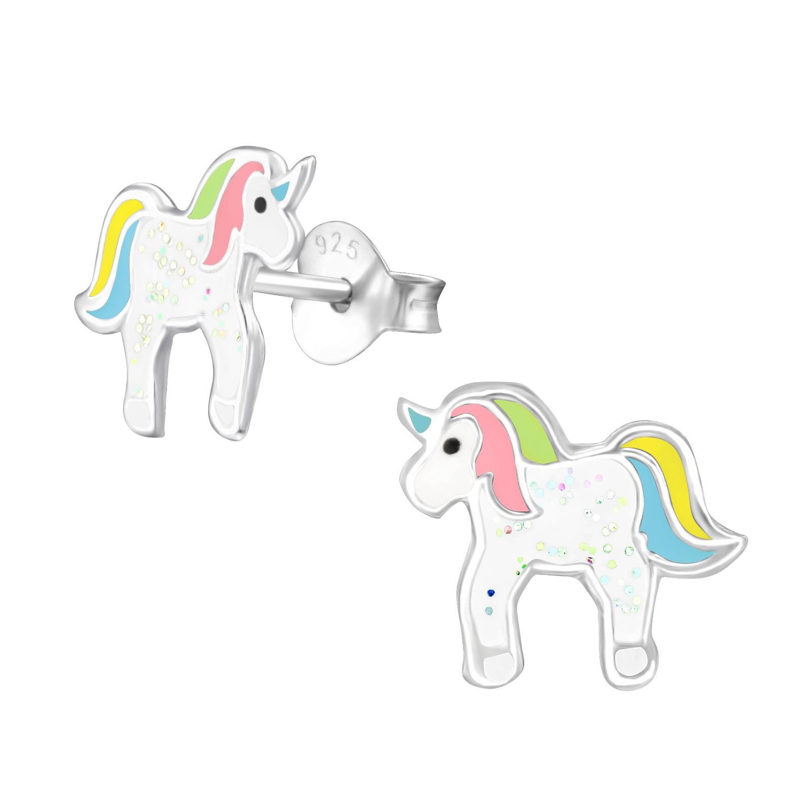 Ohrring-Set Einhorn Kinder Ohrringe 925 Silber Ohrstecker