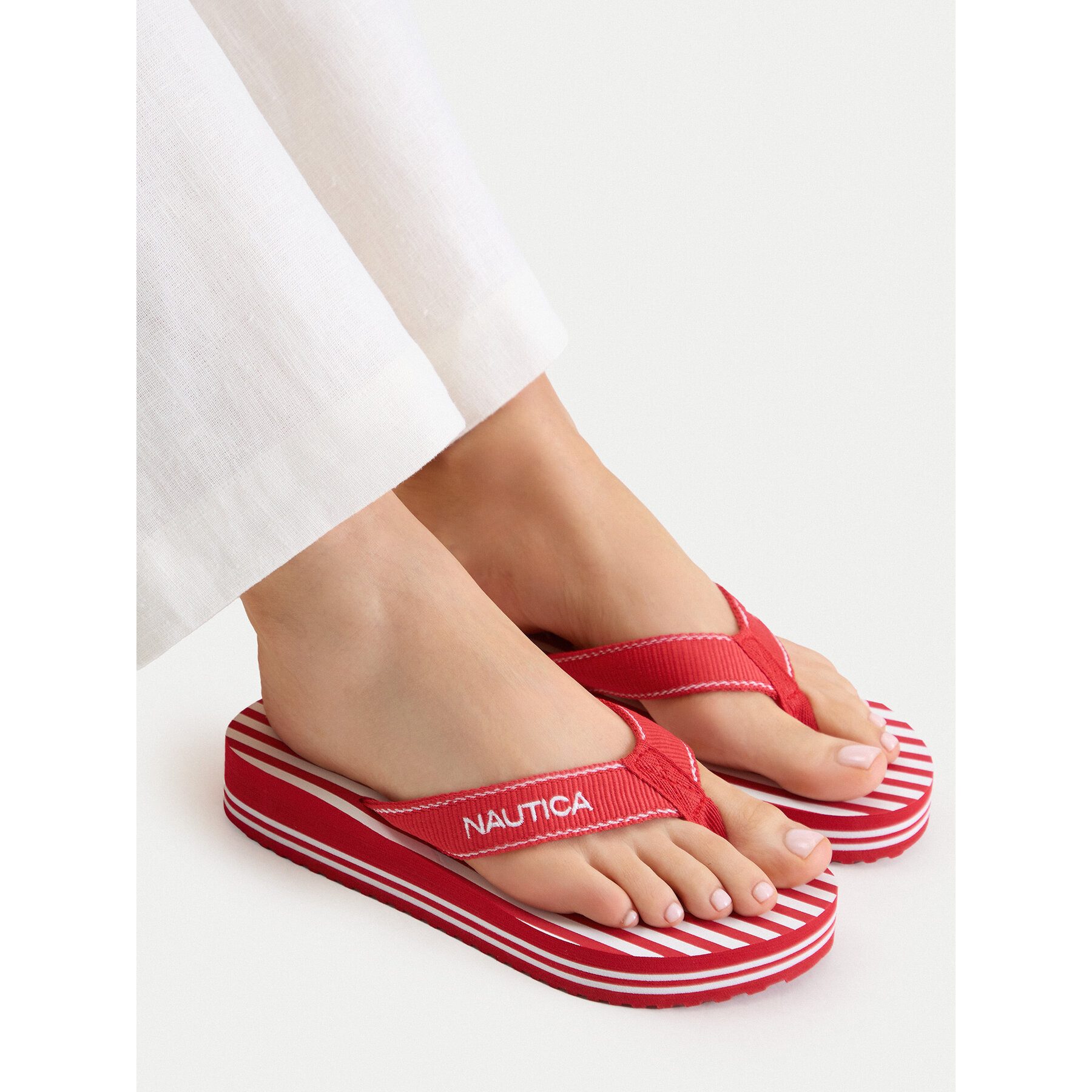 NAUTICA Nautica Damen-Flip-Flops Rot Badepantolette