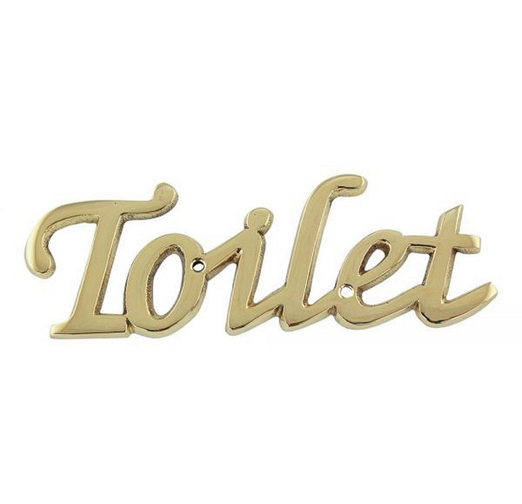 Linoows Dekoobjekt Toiletten Capitaine Schriftzug gegossener von Türschild, Schild, aus Toilet Messing Messing Schild, Hand