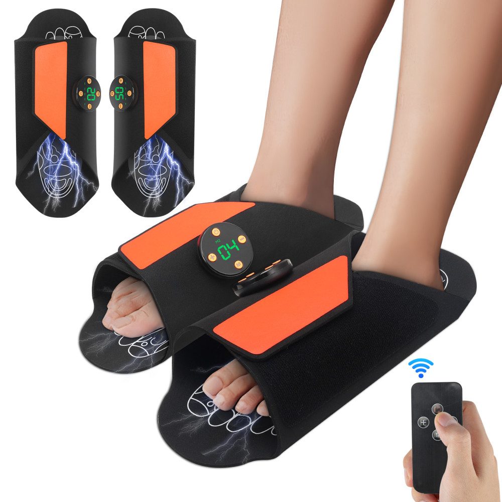 i@home Fußmassagematte EMS Neue verbesserte Fußmassageschuhe (2-St., 1 Paar), tragbares Bein- und Fußmassagegerät, 8 Modi, 19 Massageintensitäten