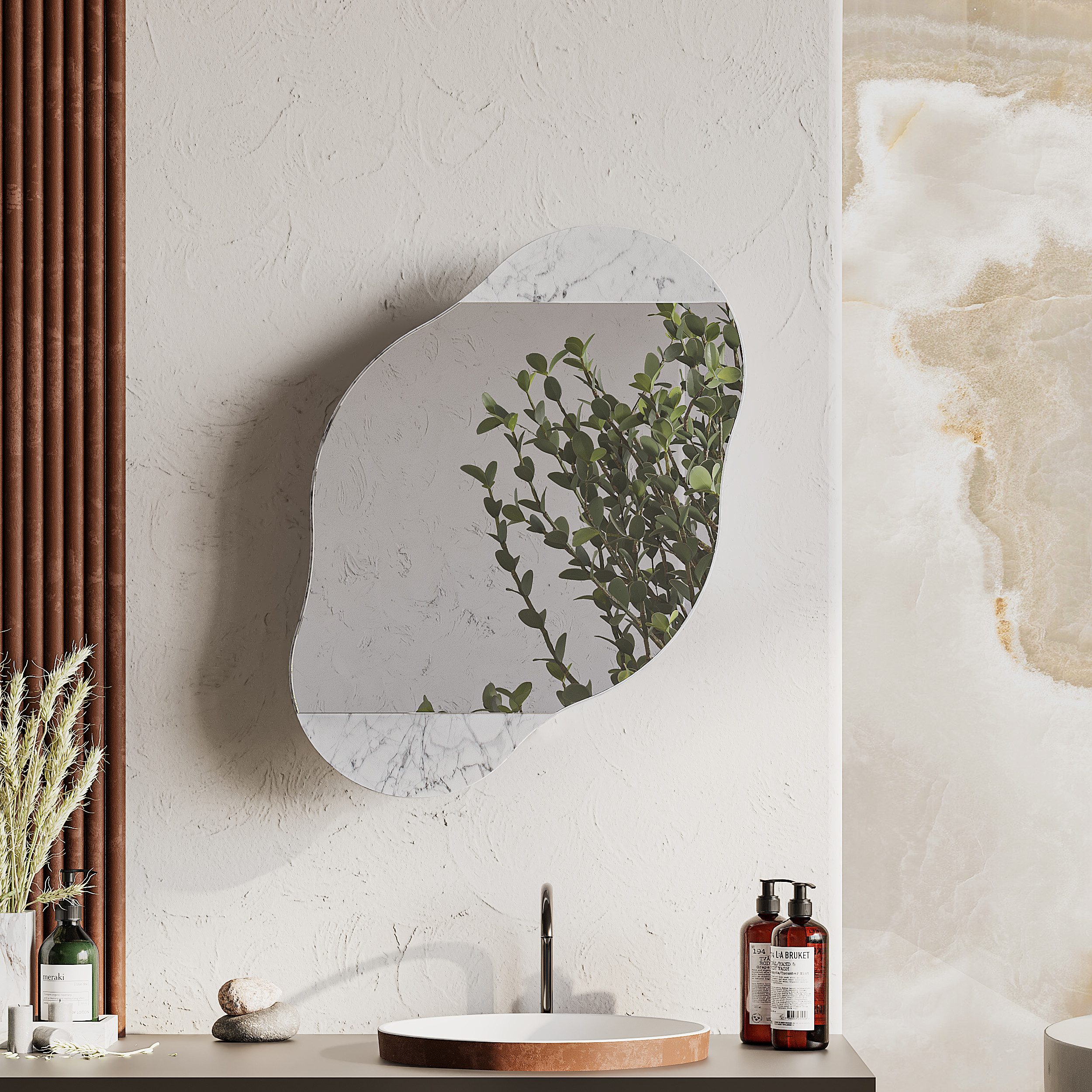 Decortie Badezimmerspiegelschrank Cloud Spiegel Speicher 75 x 60 x 13 cm günstig online kaufen