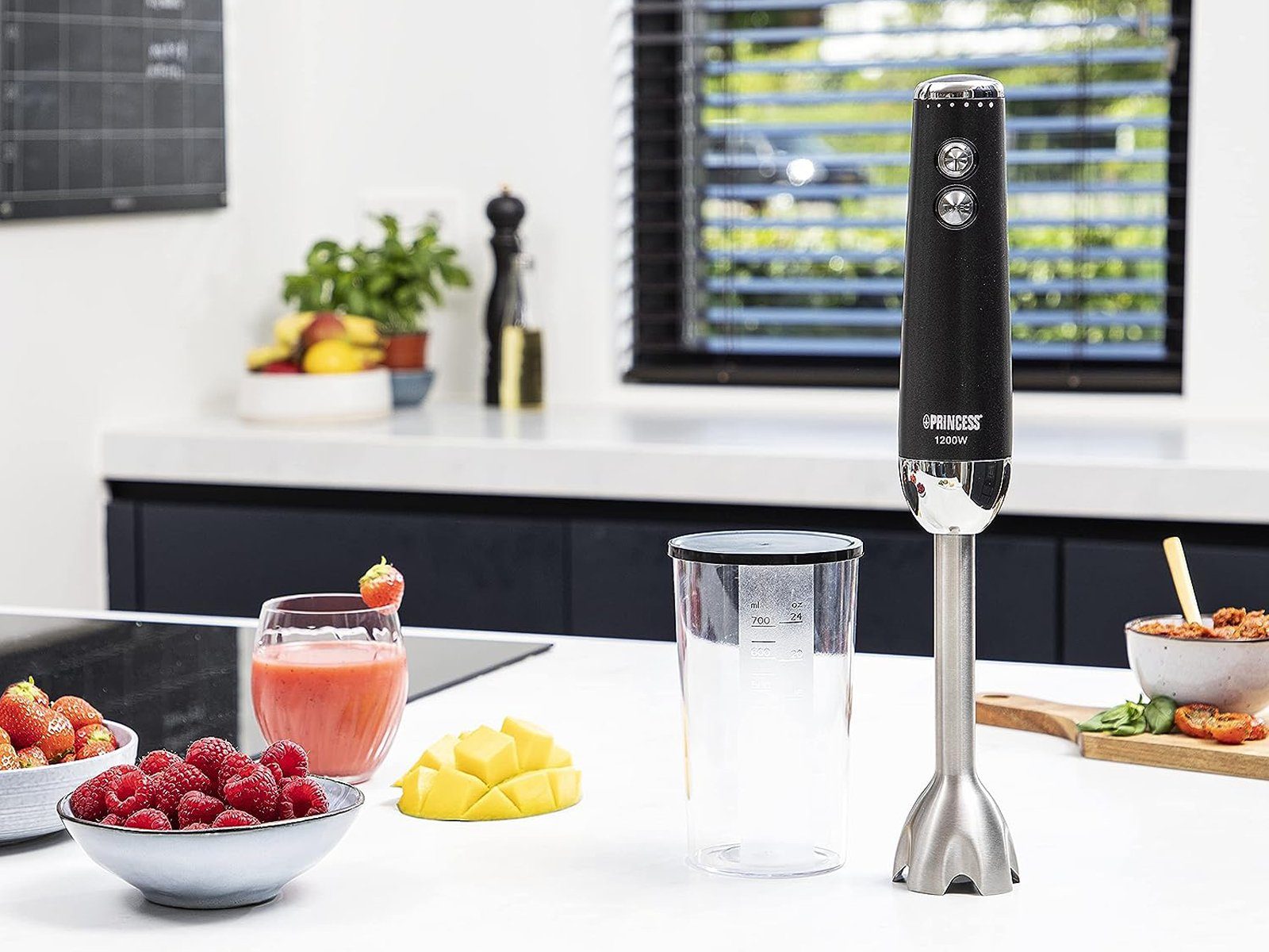 PRINCESS Stabmixer, 1200 W, SET Power Hand Küchen-Mixer Pürierstab Zauber Mix-Stab Turbo Funktion