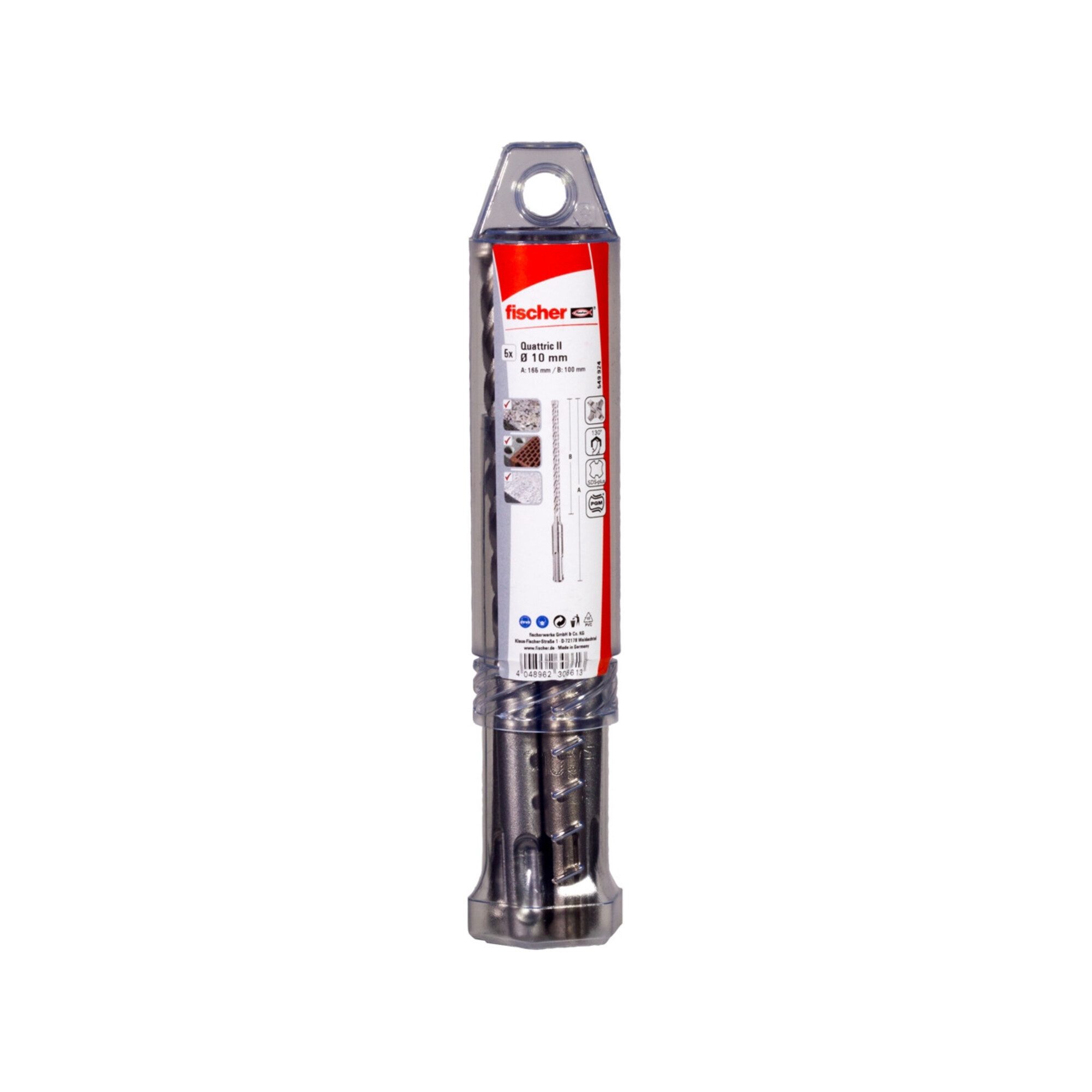 fischer Steinbohrer fischer Bohrer SDS Plus Quattric II 10/100/165 X