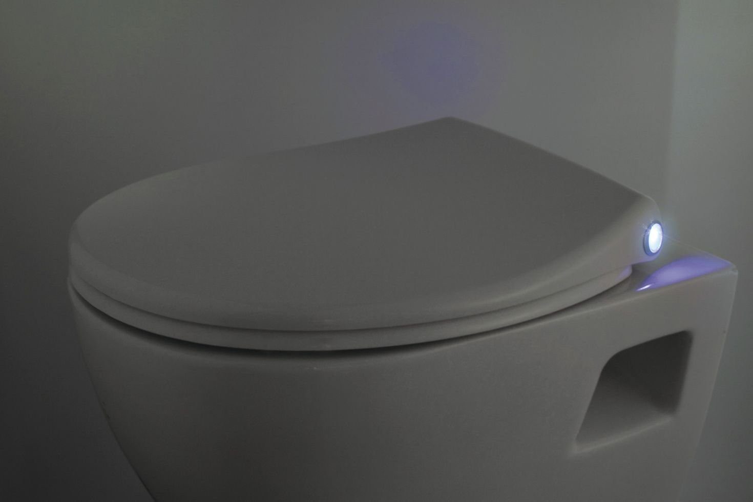 Primaster WC-Sitz Primaster WC-Sitz mit LED-Beleuchtung &, Abnehmbar Absenkautomatik Beleuchtet Edelstahlscharniere
