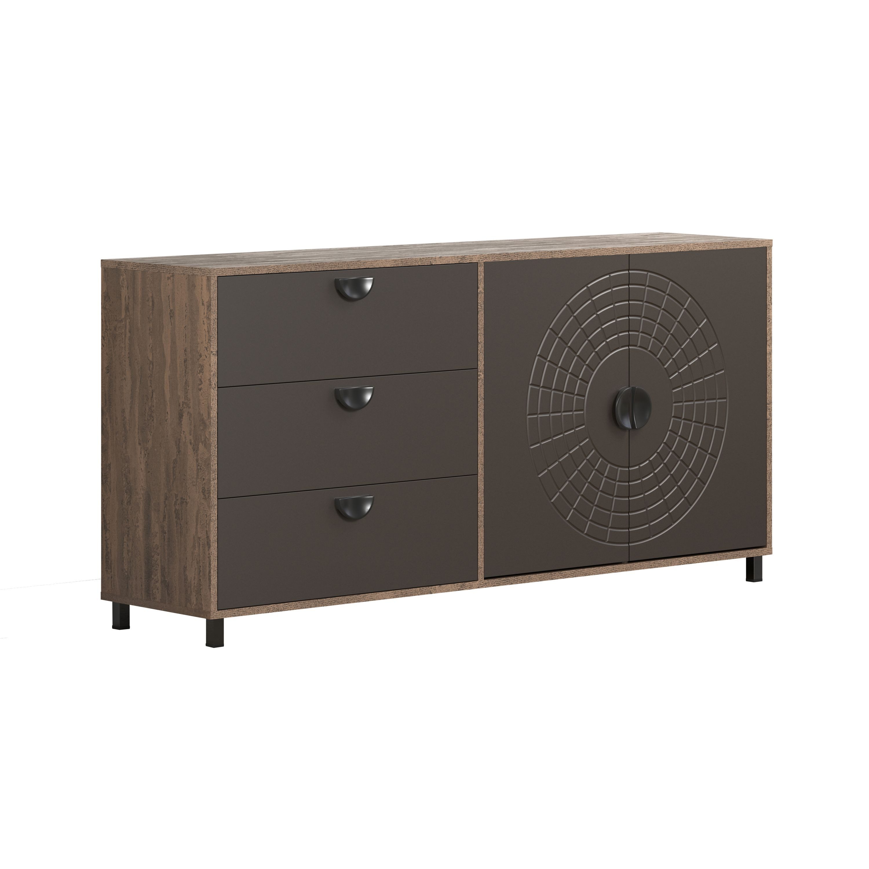 trendteam Sideboard, Mit Schubladen in Rostoptik & Perlbronze B/H/T: 176 / 86 / 42 cm