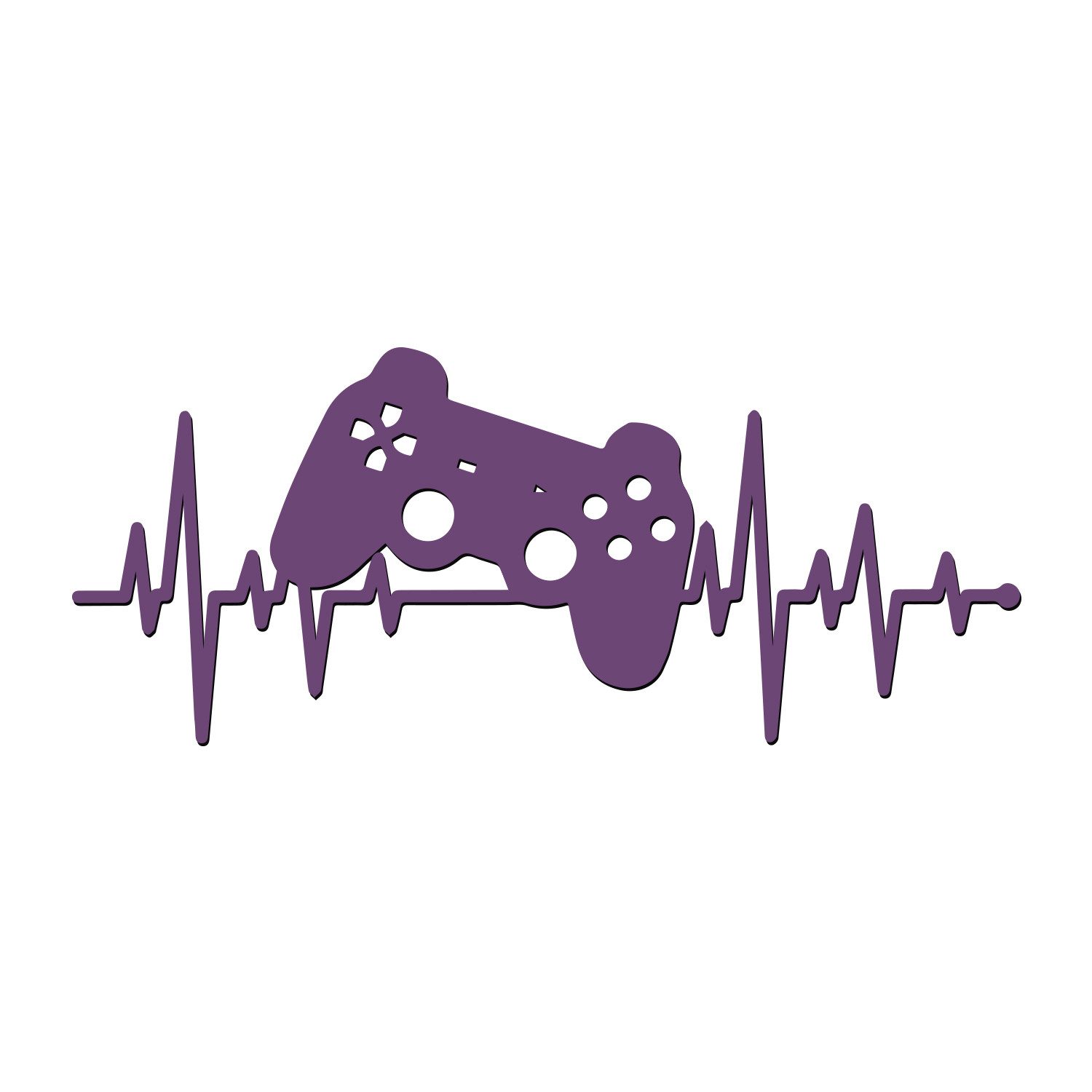 Namofactur 3D-Wandtattoo Holz 3D Wandtattoo Wanddeko Gamer Herzschlag, Gaming Controller Wandtattoo aus Holz, Wandgestaltung für Gamer