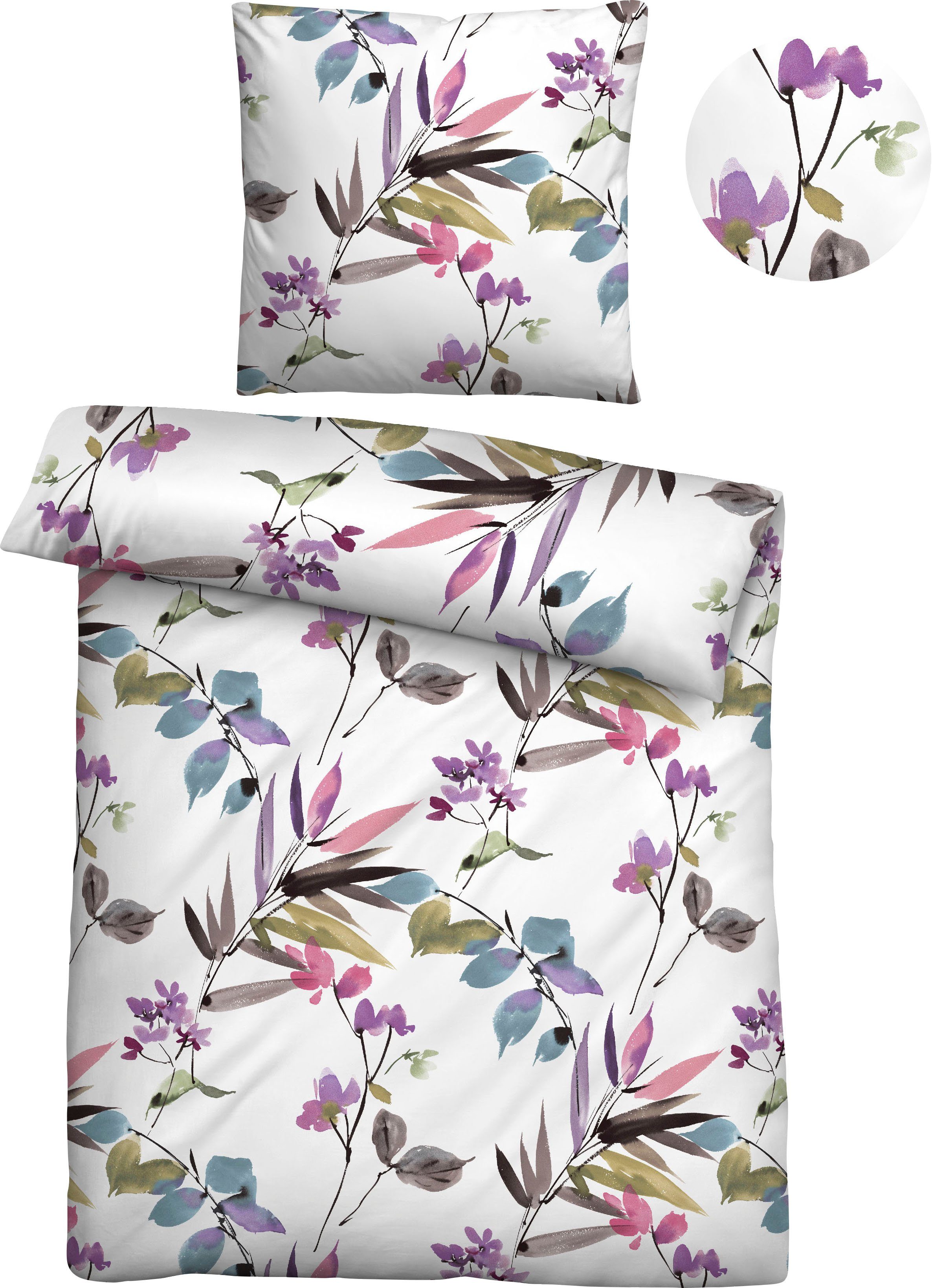 Biberna Bettwäsche "Ella" 2 Stk. tlg. absolut bügelfrei, 100% Baumwolle, mi günstig online kaufen