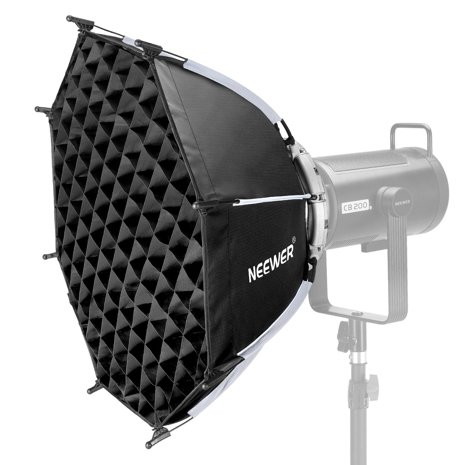 Neewer Softbox NS22P 55cm Octagon Softbox, mit Bowens Mount & Diffusor, Achteckige Softbox mit Honeycomb Gitter, für RGB CB60 MS60B Q4