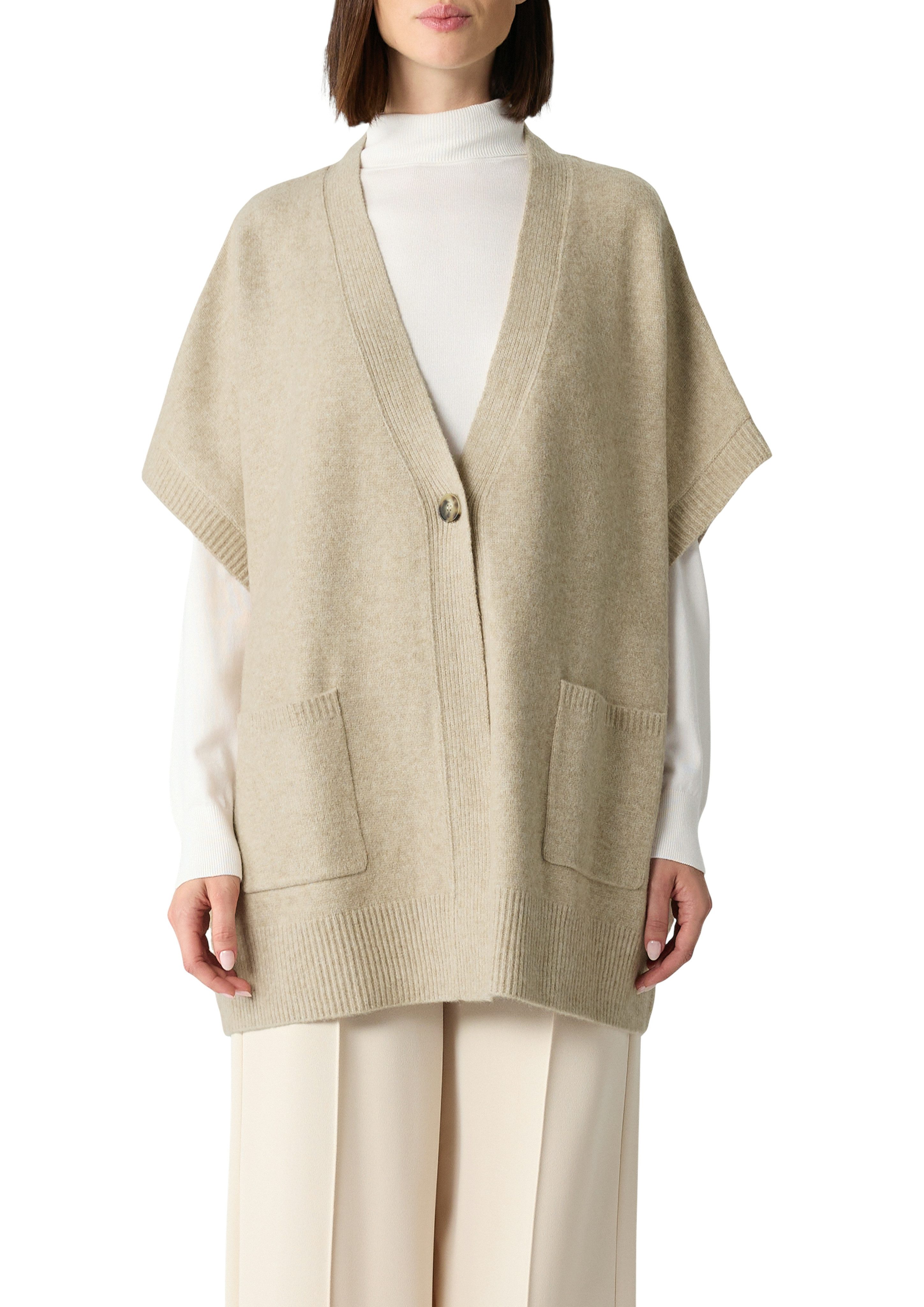 comma Strickjacke im Poncho-Style mit 1-Knopf-Verschluss günstig online kaufen