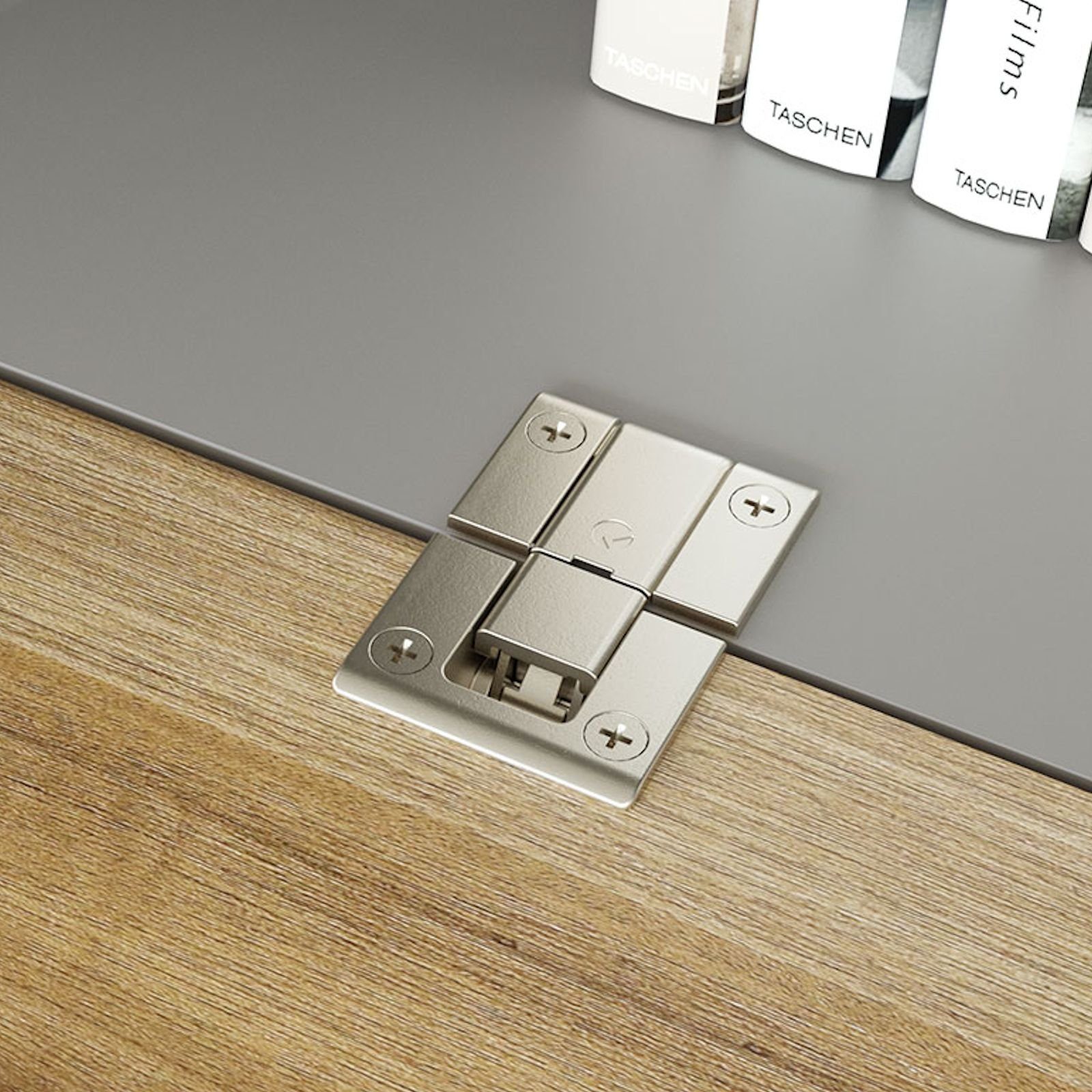 SO-TECH® Möbelbeschlag Klappenscharnier KIMANA für Schrankklappen, 3D verstellbar, mit Abdeckkappen