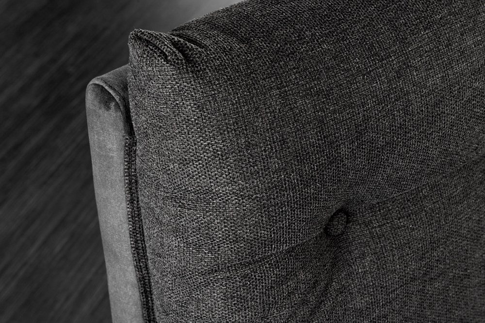 riess-ambiente Sitzbank BIG GEORGE 160cm anthrazit - Samt, Strukturstoff, Metall-Beine (Einzelartikel, 1-St), mit Taschenfederkern & Rückenlehne – ideal für Ess – Bild 4 von 5