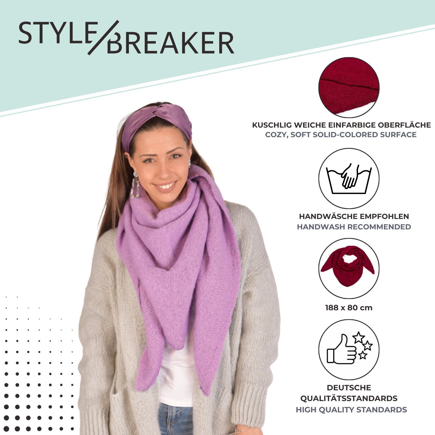 styleBREAKER Dreieckstuch Strick Dreiecktuch meliert, (1-St)