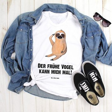 Mr. & Mrs. Panda T-Shirt Faultier Vogel - Weiß - Geschenk, Faultier Geschenk, der frühe Vogel, (1-tlg)