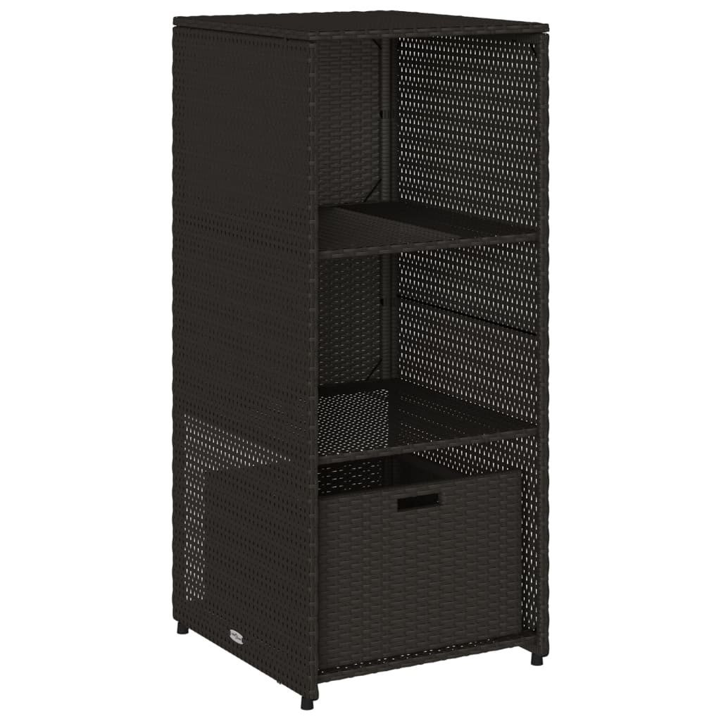 vidaXL Gartenbox, Gartenschrank Schwarz 50x55x115 cm Poly Rattan