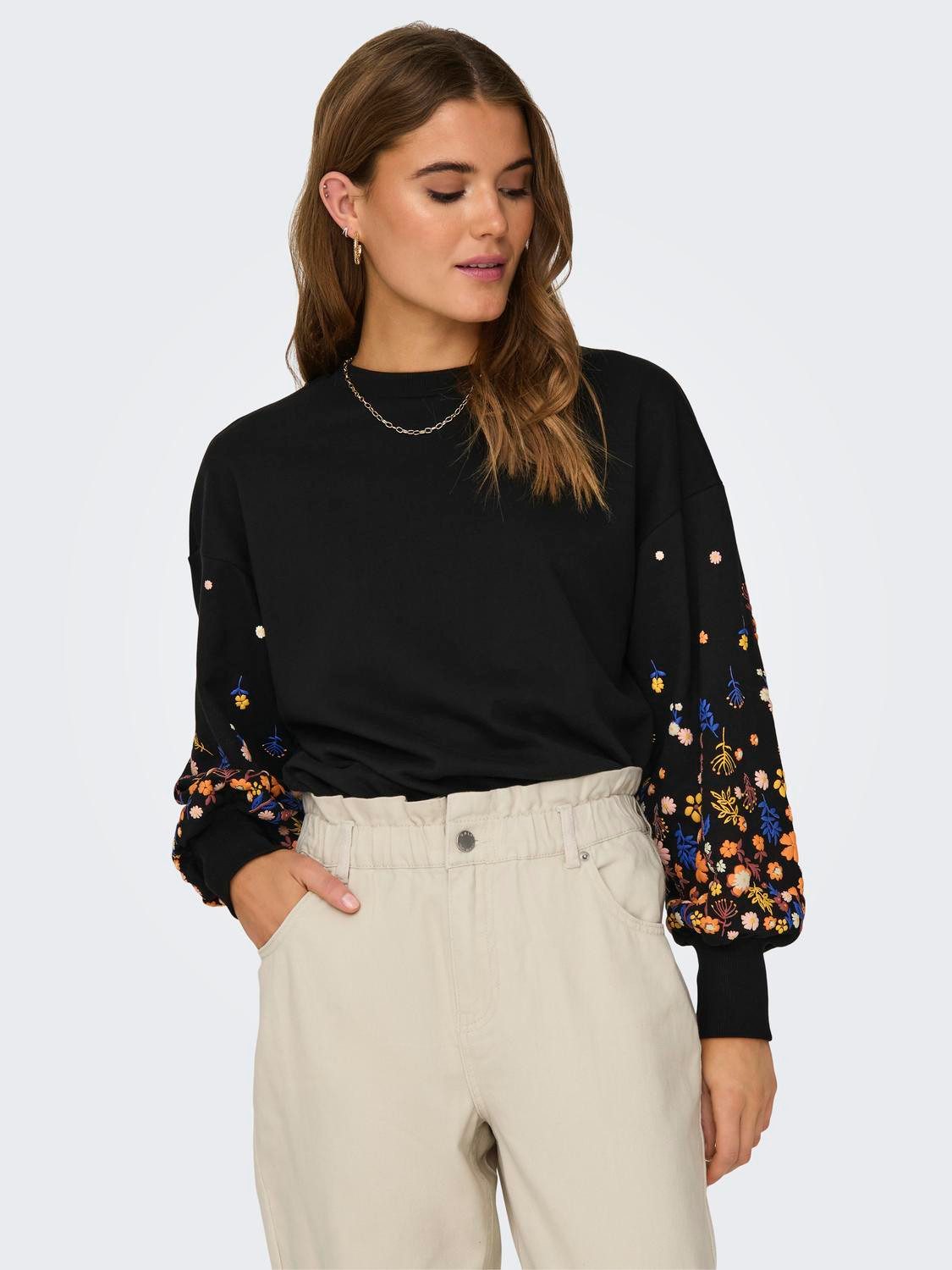 ONLY Sweatshirt ONLBROOKE L/S O-NECK FLOWER günstig online kaufen