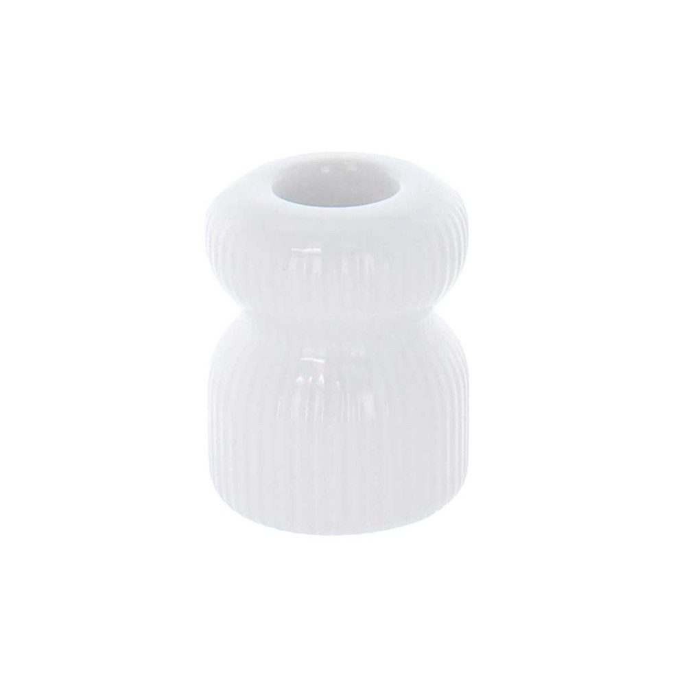 MICA Dekolicht Kerzenhalter bauchig - weiß - ca. 5 x 6,5 cm