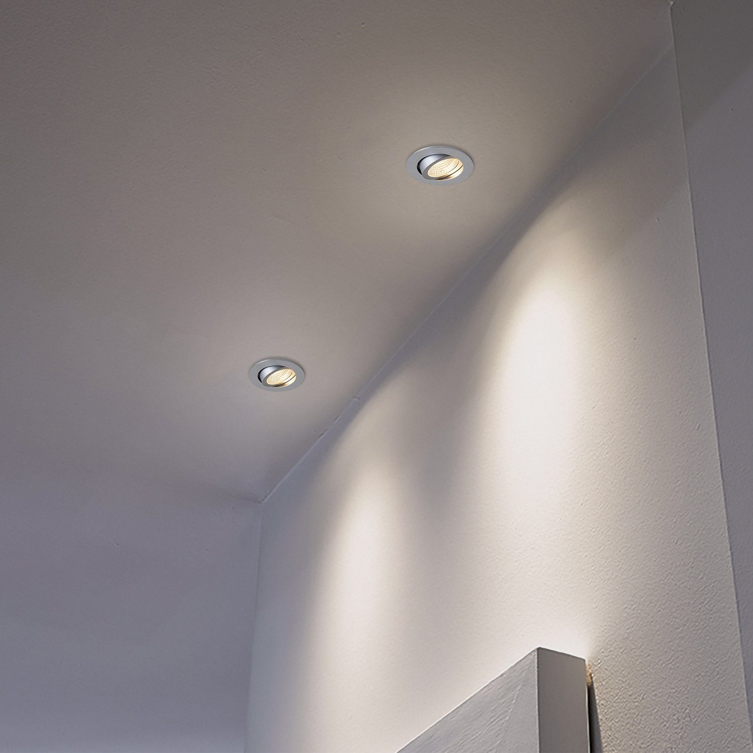 Paco Home Rita, Strahler LED wechselbar, LED Einbauleuchte dimmbar LED Flach Einbaustrahler Spotlight Schwenkbar Warmweiß