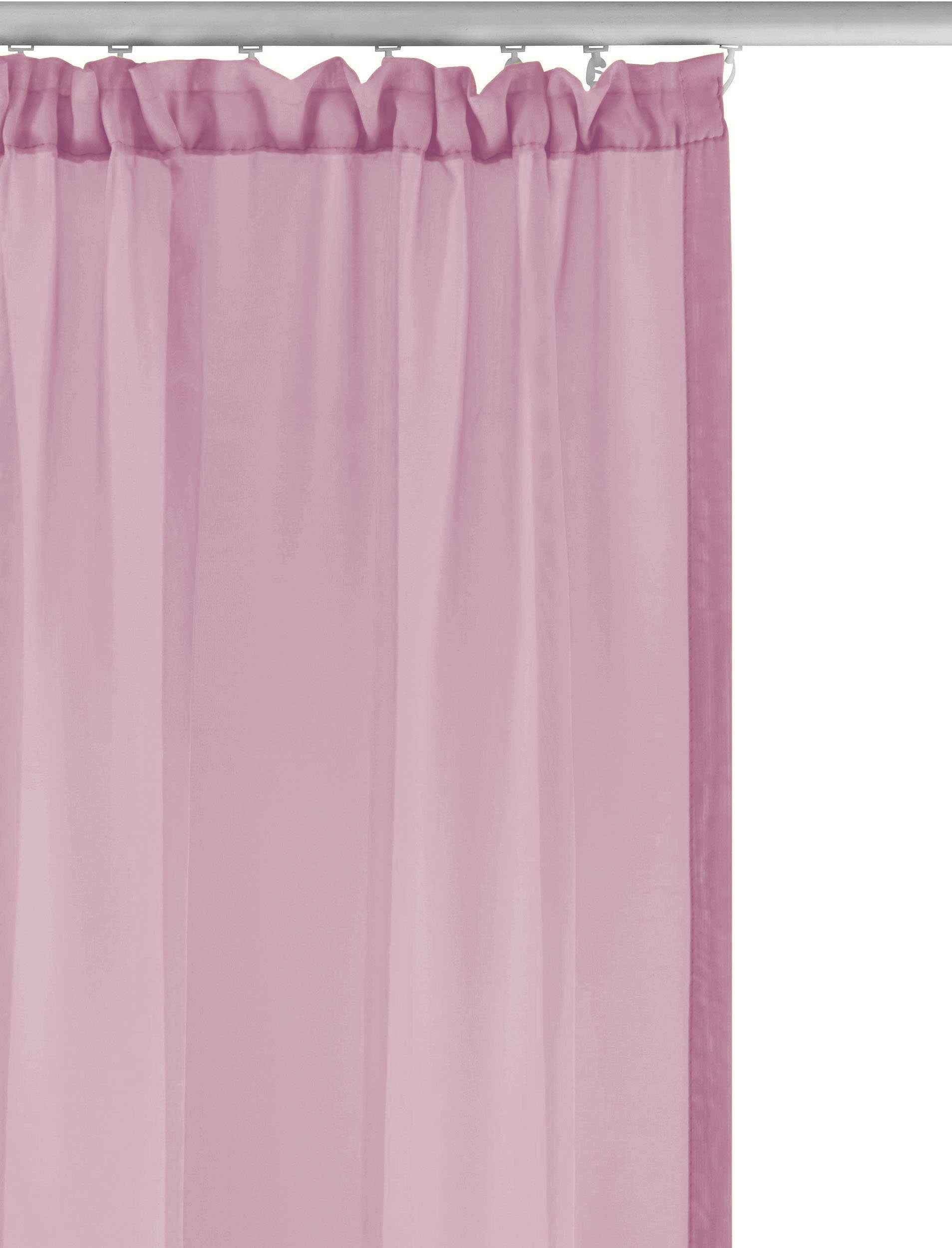 transparent, Polyester, my 1 St), Schal, Voile, mauve pflegeleicht XANA, Gardine Kräuselband (1 home, einfarbig,