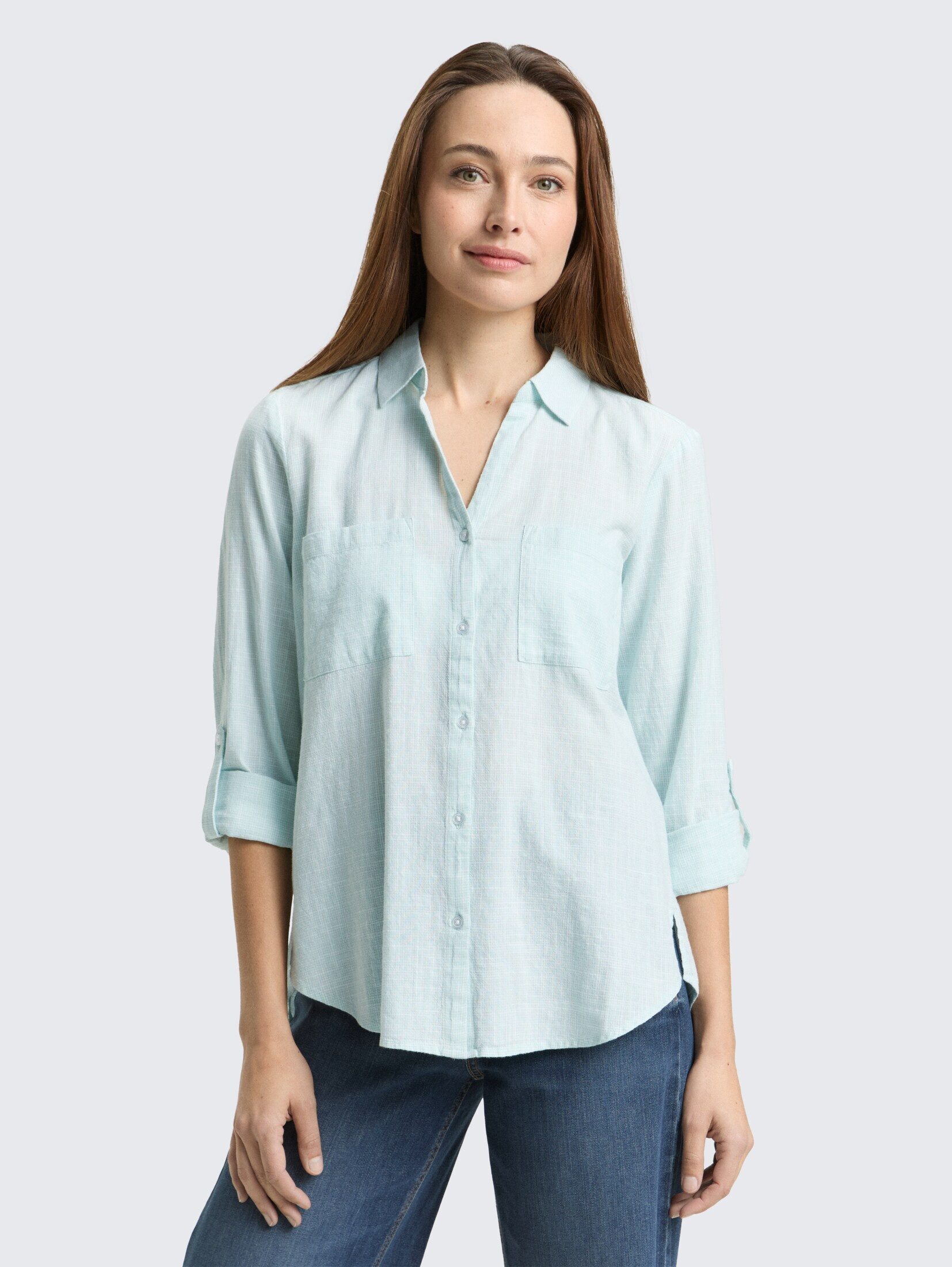 TOM TAILOR Langarmbluse Blusen & Shirts Bluse mit Brusttaschen günstig online kaufen