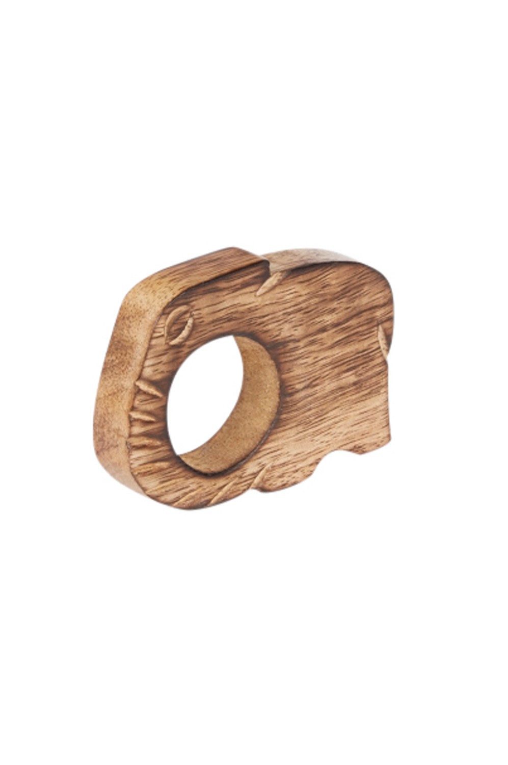 Marrakesch Orient & Mediterran Interior Aufbewahrungsdose 6er Set Serviettenringe Kiran handgemacht aus Mangoholz in Braun 8 cm (6 St), Handarbeit