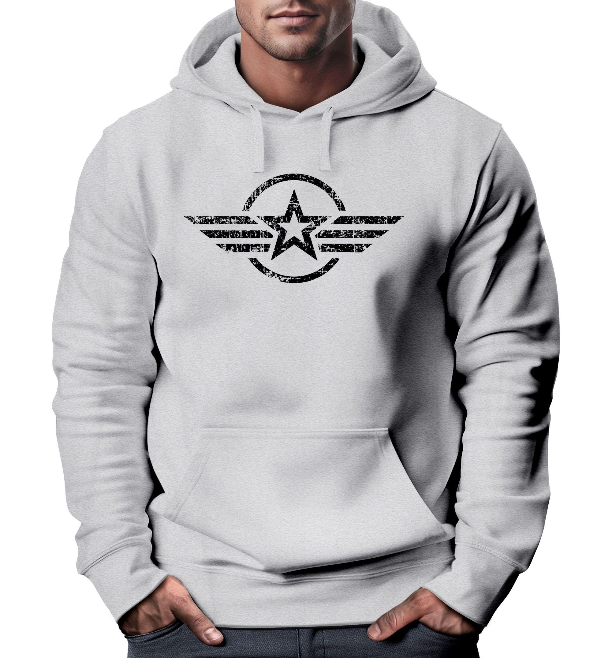 Neverless Hoodie »Hoodie Herren Airforce Symbol Stern Army Military  Aufdruck Emblem Kapuzen-Pullover Männer Fashion Streetstyle Neverless®«  online kaufen | OTTO