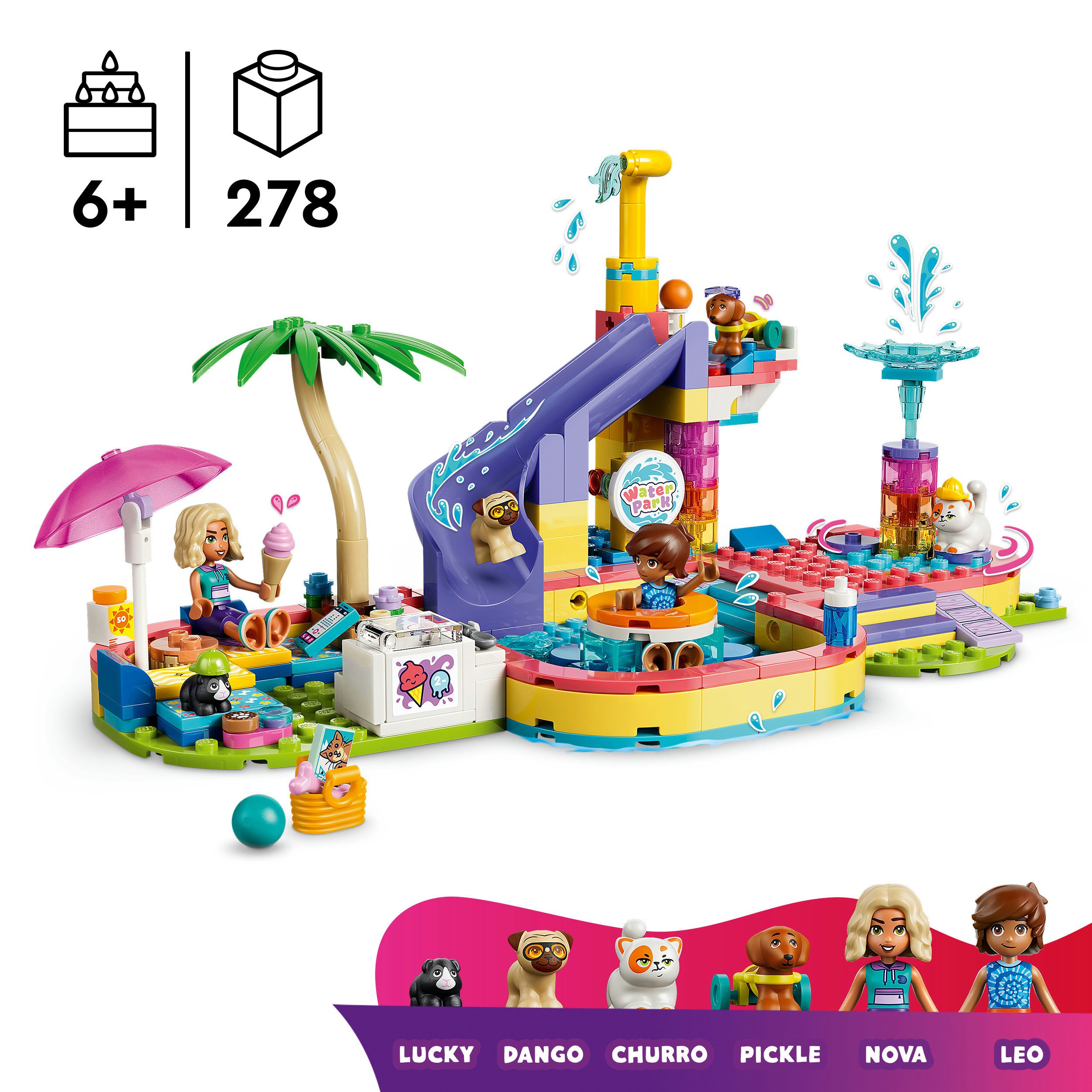 LEGO® Lustiger Tag im Wasserpark (42676), LEGO Friends Konstruktionsspielsteine, (278 St), Made in Europe