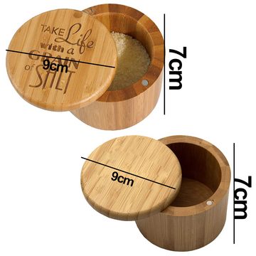 Lubgitsr Gewürzbehälter 2pcs Holz Salzbox, Hölz Gewürz-aufbewahrungsbox, (2-tlg)