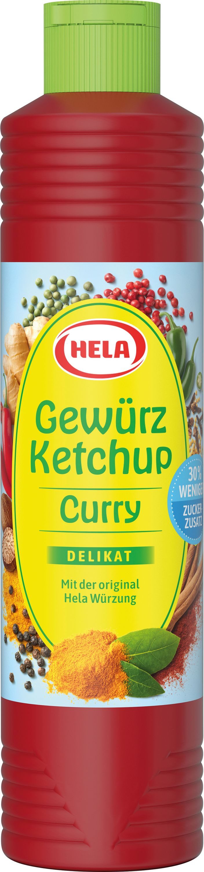 HELA Saucen, Hela Gewürz Ketchup Curry delikat Original mit weniger Zucker 800ml