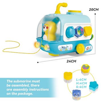 Esun Steckspielzeug Babyspielzeug ab 6 Monate, U-Boots Baby Musikspielzeug mit 10 Melodien, (Packung), Baby Montessori Sensorik Spielzeug ab 1 Jahr