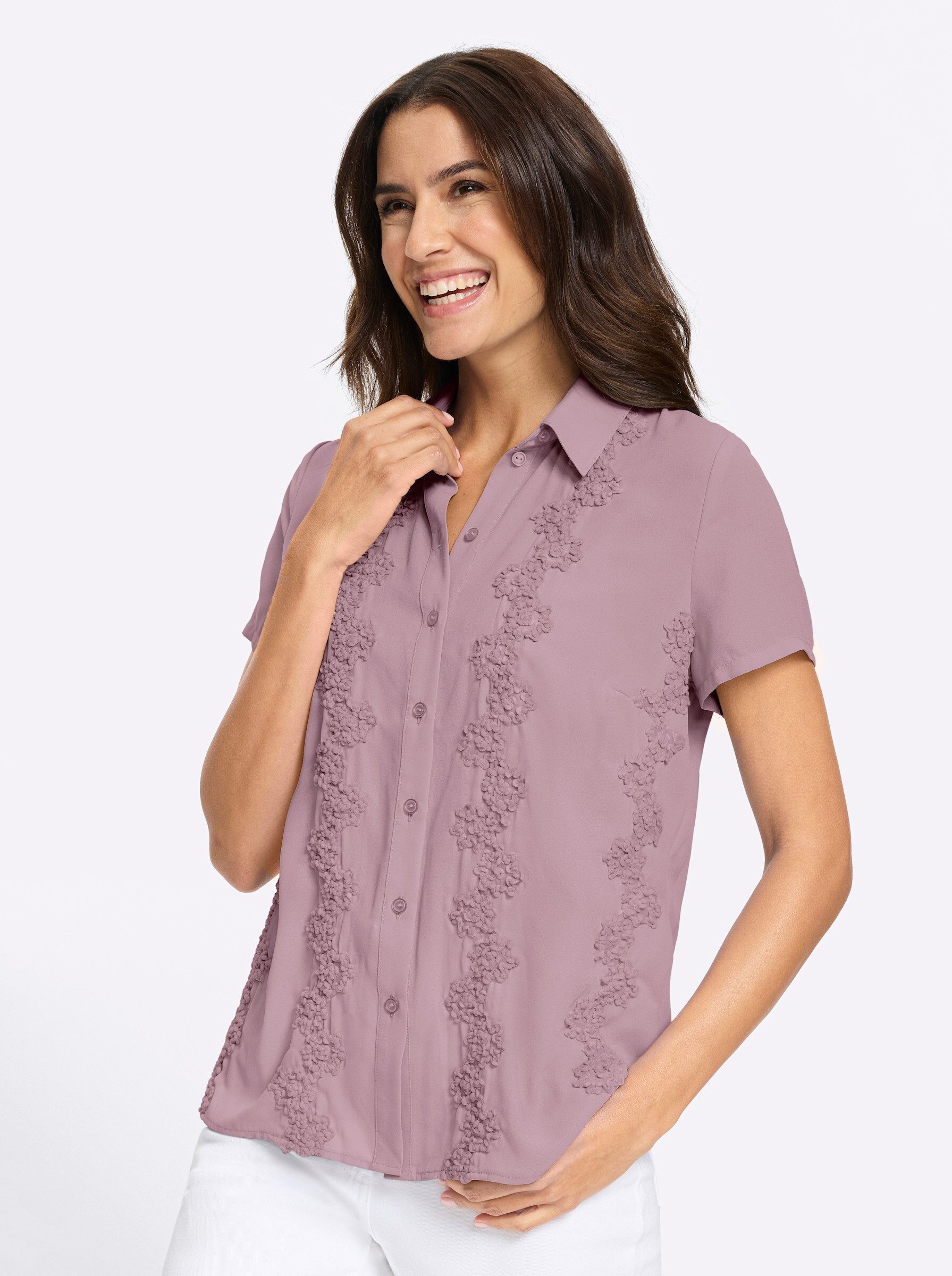 Klassische Bluse Bluse Kurzarm