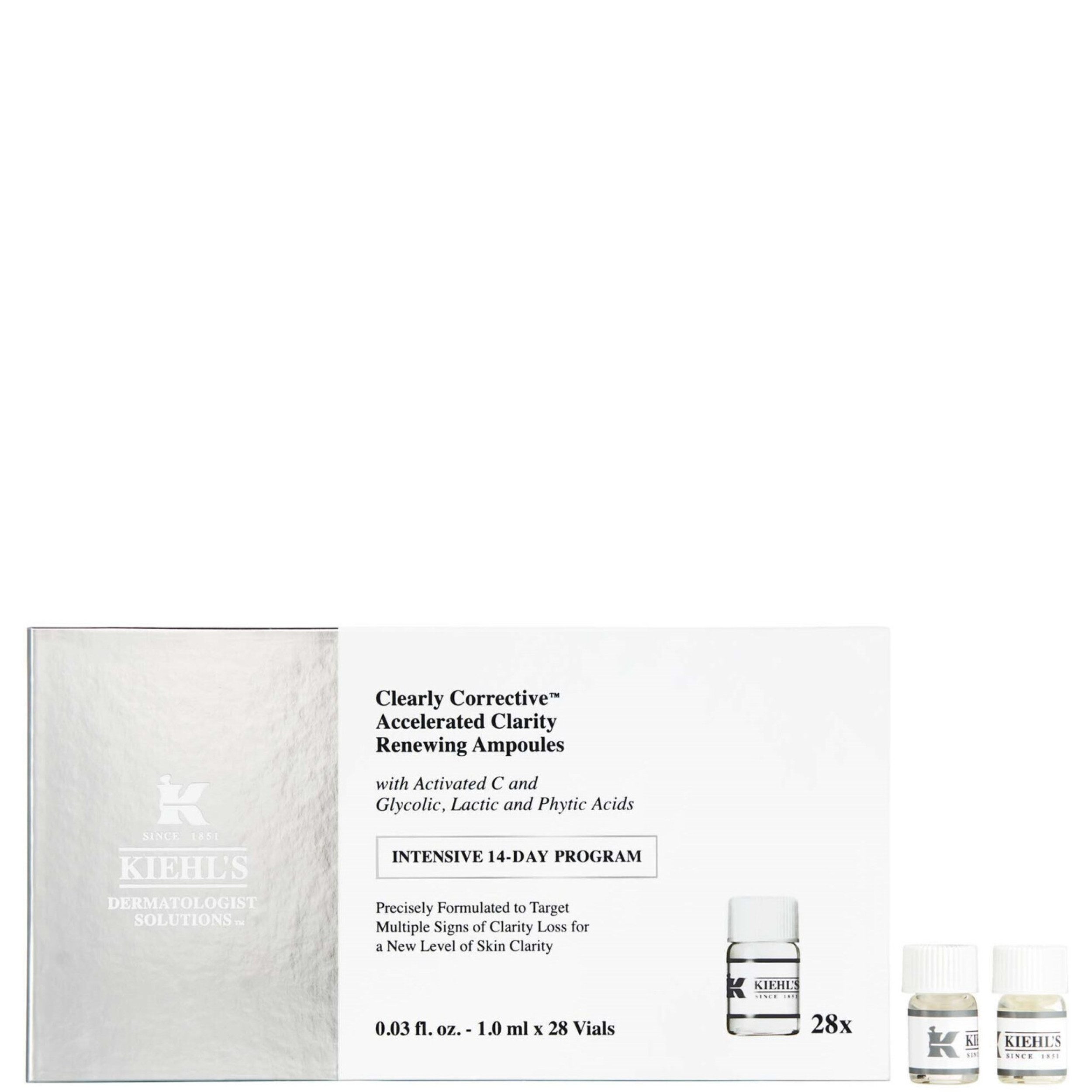 Kiehls Gesichtsserum Clearly Corrective Ampoules, 28-tlg., Intensivkur für klare & ebenmäßige Haut