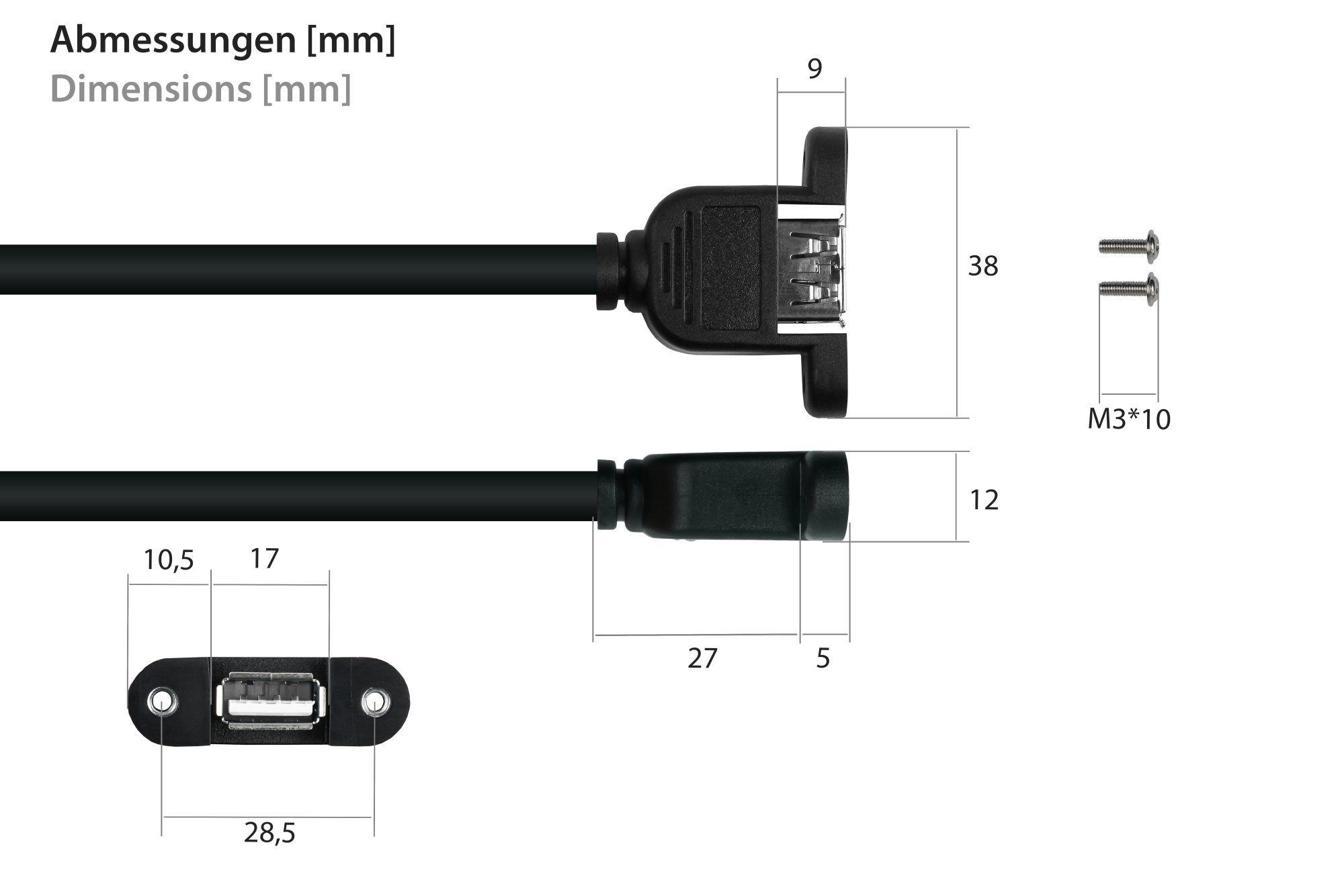 Kabelmeister USB-Kabel, (30 cm)