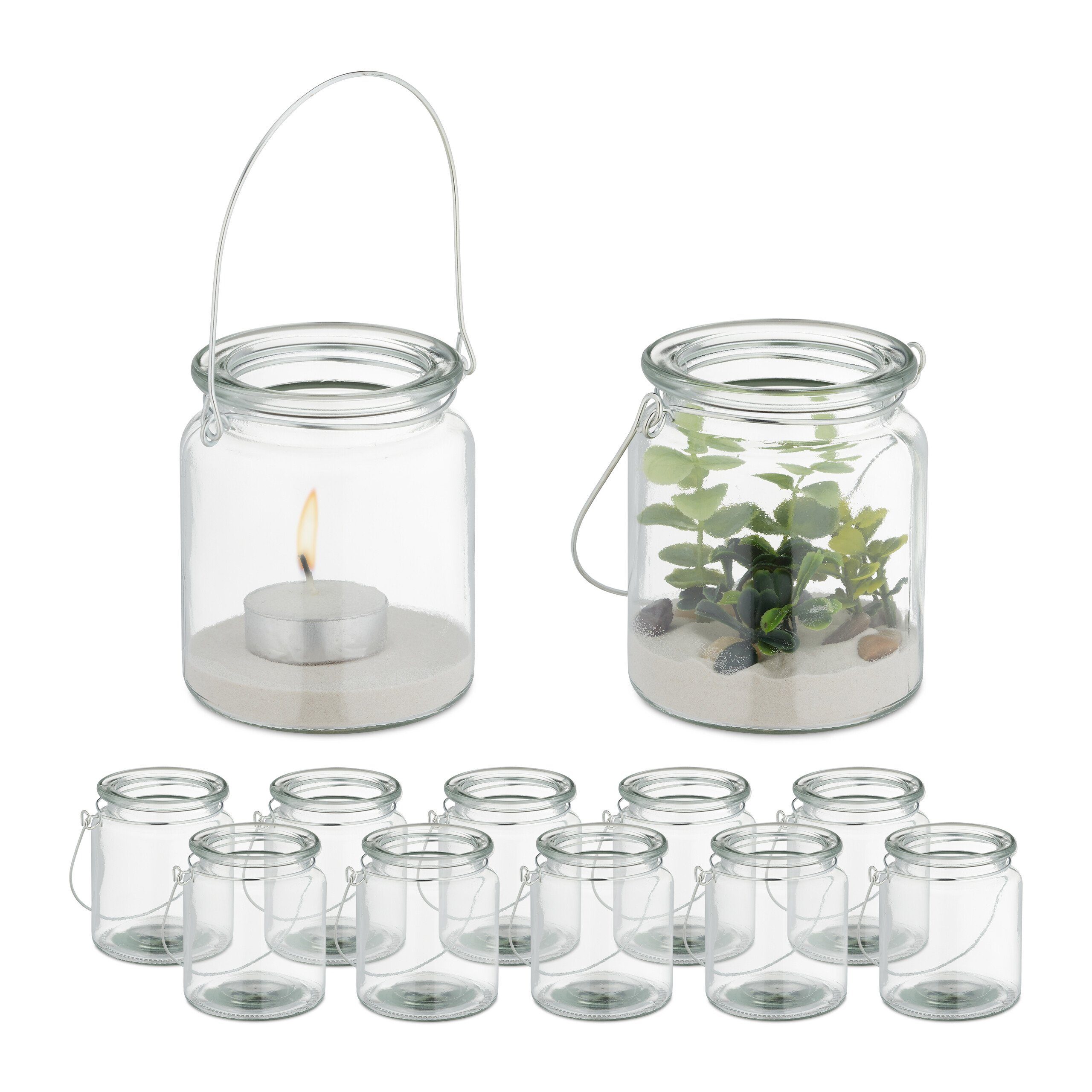 relaxdays Windlicht Glas 12er Set