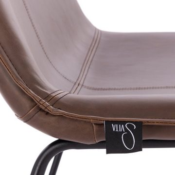 SVITA Loungesessel RON (1-St), Cocktailsessel, Clubsessel, große Sitzfläche, Kunstleder, Braun