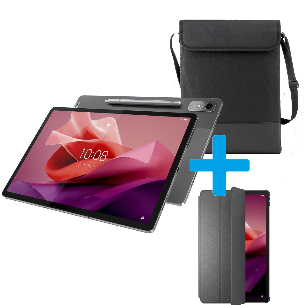 Lenovo Tab P12, Grau, 12,7 Zoll, 8 GB, 128 GB inkl. Folio Case und Tablettasc Tablet