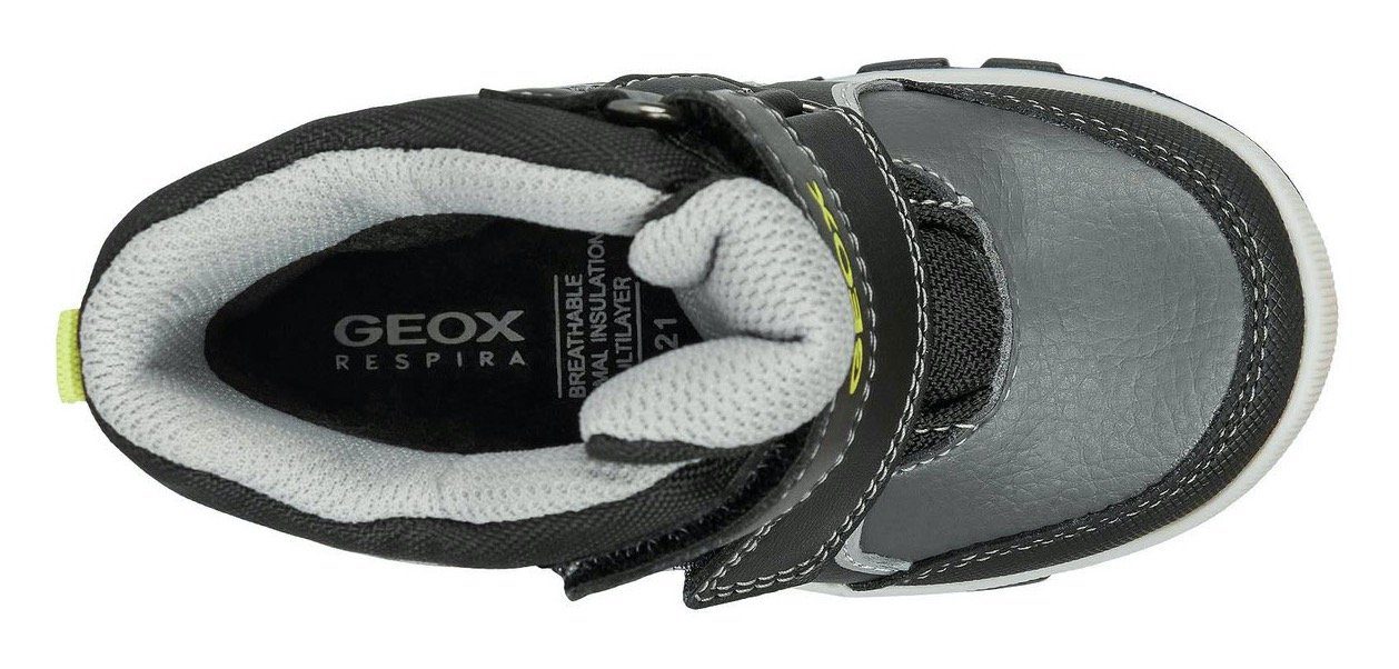 Geox B FLANFIL BOY ABX B mit schwarz-grau Winterstiefel Amphibiox-Ausstattung