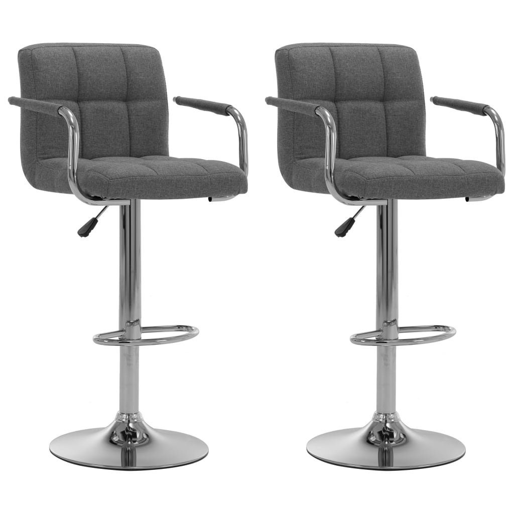 Barhocker Barhocker 2 Stk. Hellgrau Stoff