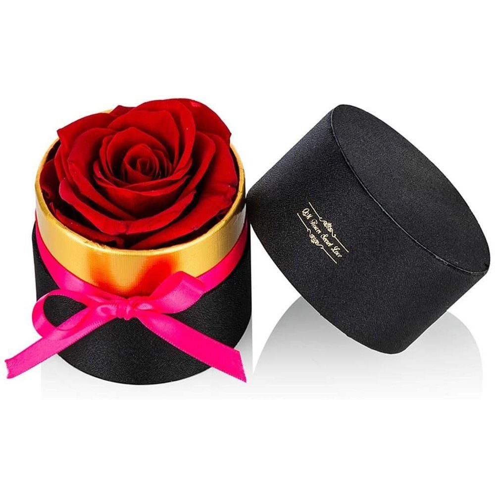 Kunstblumenstrauß Handgemachte rote konservierte Rose Box Romantisches Geschenk, TUABUR mini