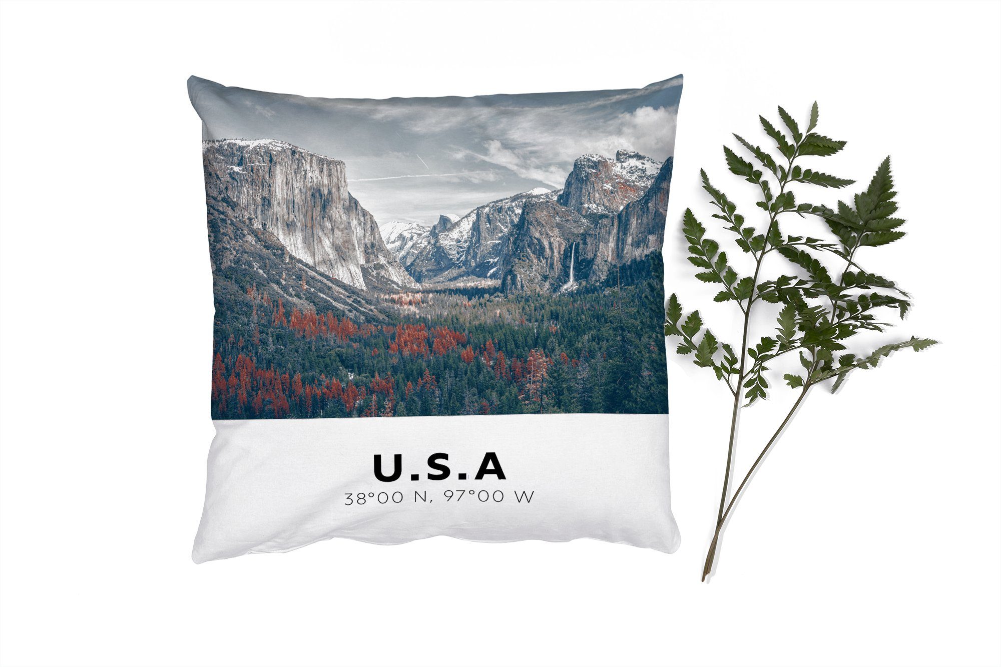 2024 offizieller Discounter MuchoWow Dekokissen Amerika - Yosemite mit Deko, Zierkissen für Füllung Berge - Sofakissen Wohzimmer, Wald, Schlafzimmer, 
