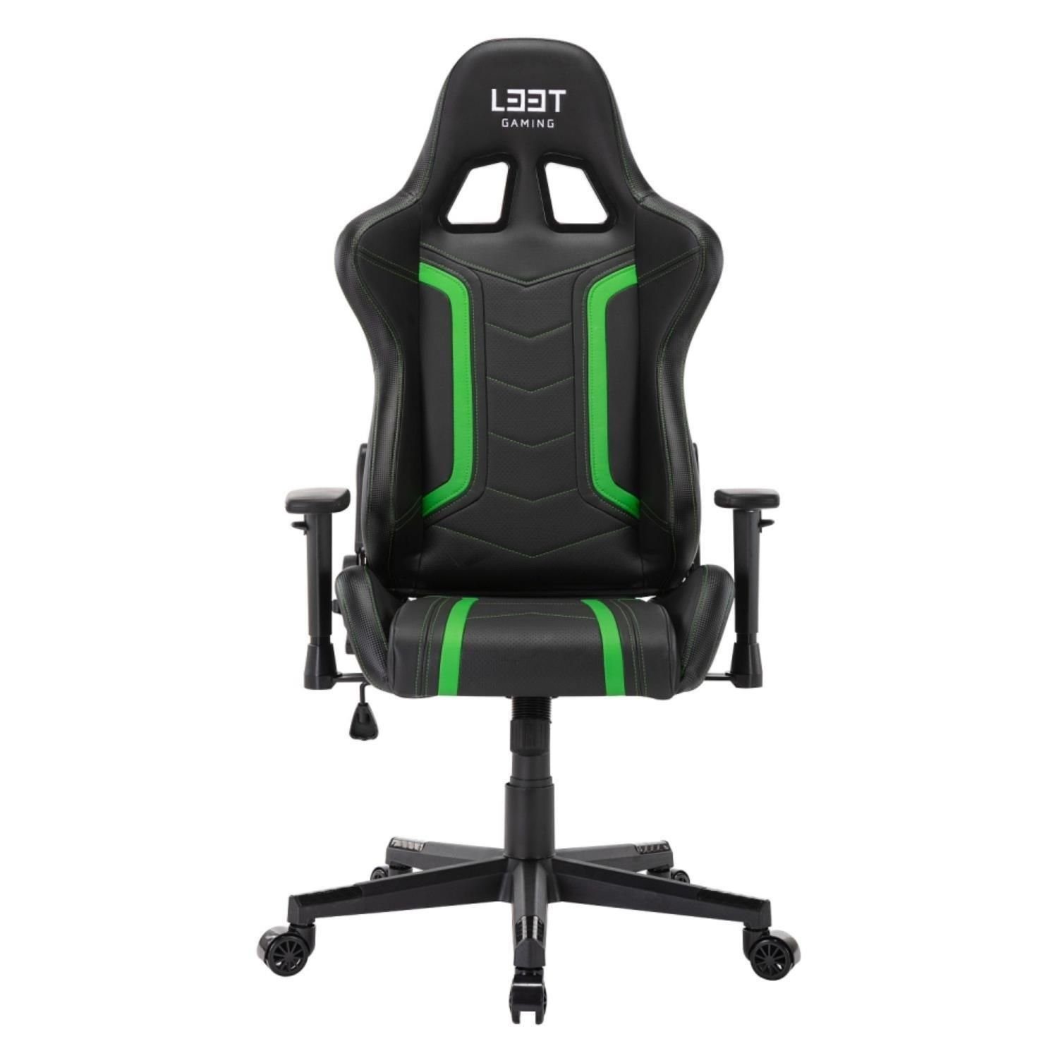 L33T Gaming-Stuhl ENERGY Gamingstuhl Bürostuhl bis 120 kg, neigbar, höhenverstellbar, belastbar bis 120 kg grün/schwarz