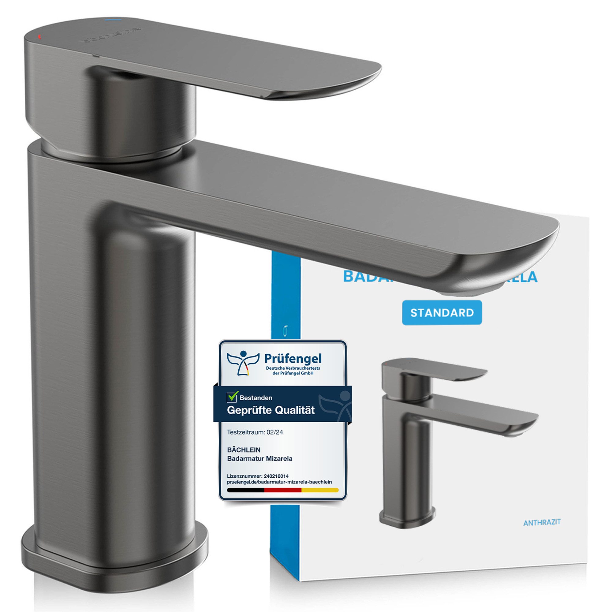 Bächlein Badarmatur Elegante Waschtischarmatur Mizarela (Anthrazit) günstig online kaufen