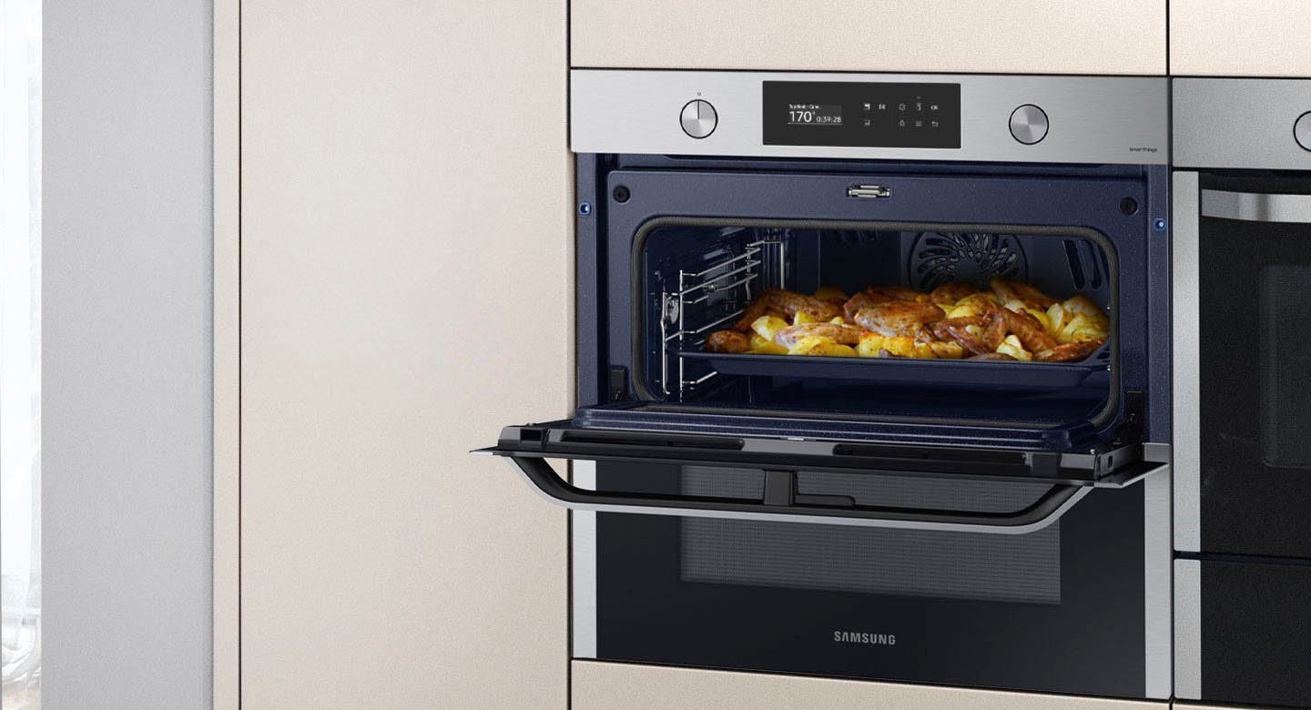 Zwei Samsung Flexibilität. Ofen. Pyrolyse Dual – NV7B4530ZAS, Ein Maximale Cook Pyrolyse-Selbstreinigung, Garräume. Flex Backofen