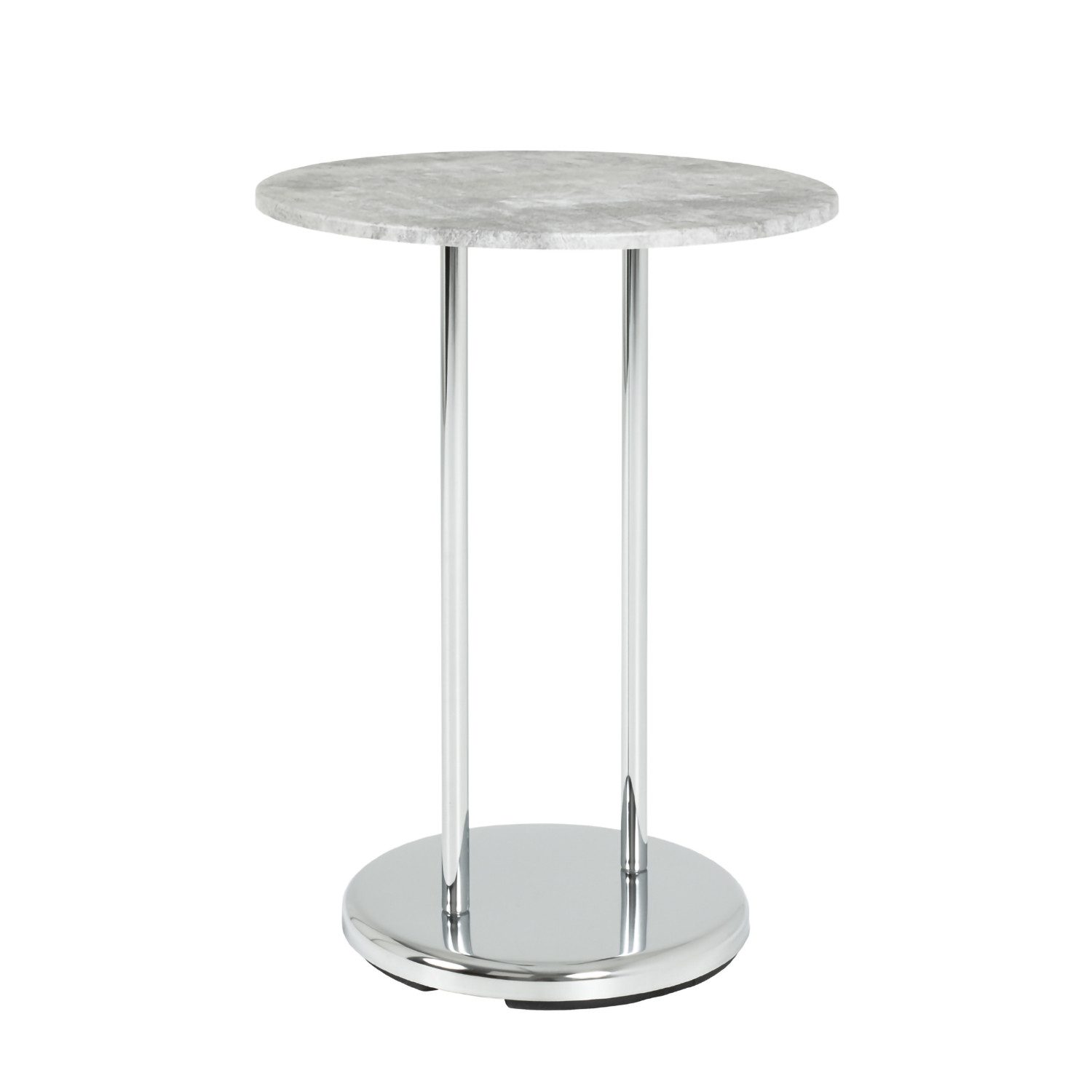 HAKU Beistelltisch Beistelltisch betonoptik chrom-Sofatisch MDF, Metall-H 55 x Ø 40 cm (1 Stück), Beistelltisch aus Metall