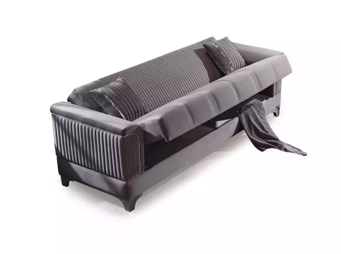 JVmoebel Sofa Made Couchen in 3+3+1, Sofagarnitur Polster Textil Graue Europa 2 Teile